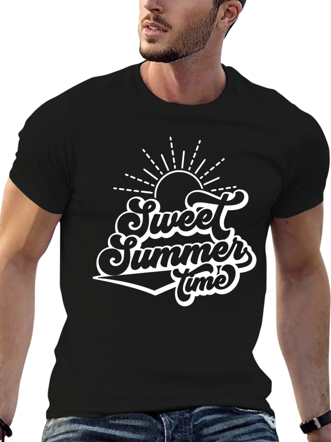 Sweet Summer Time Graphic T-Shirt - Black