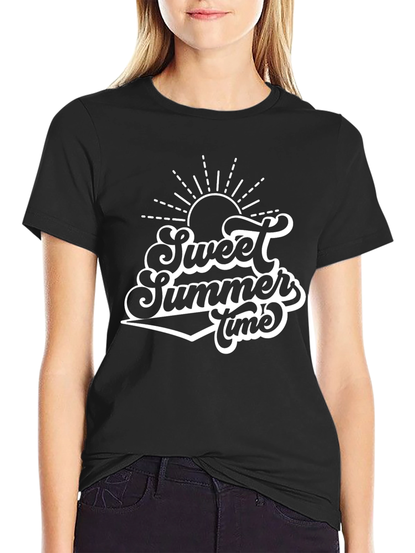 Sweet Summer Time Graphic T-Shirt - Black