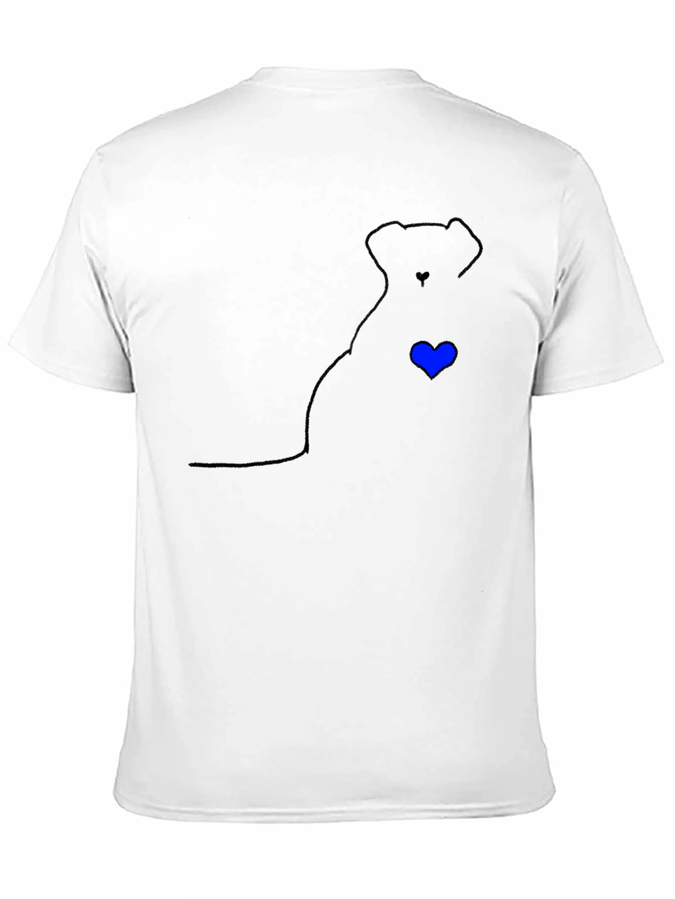 Dog Silhouette Tee with Blue Heart
