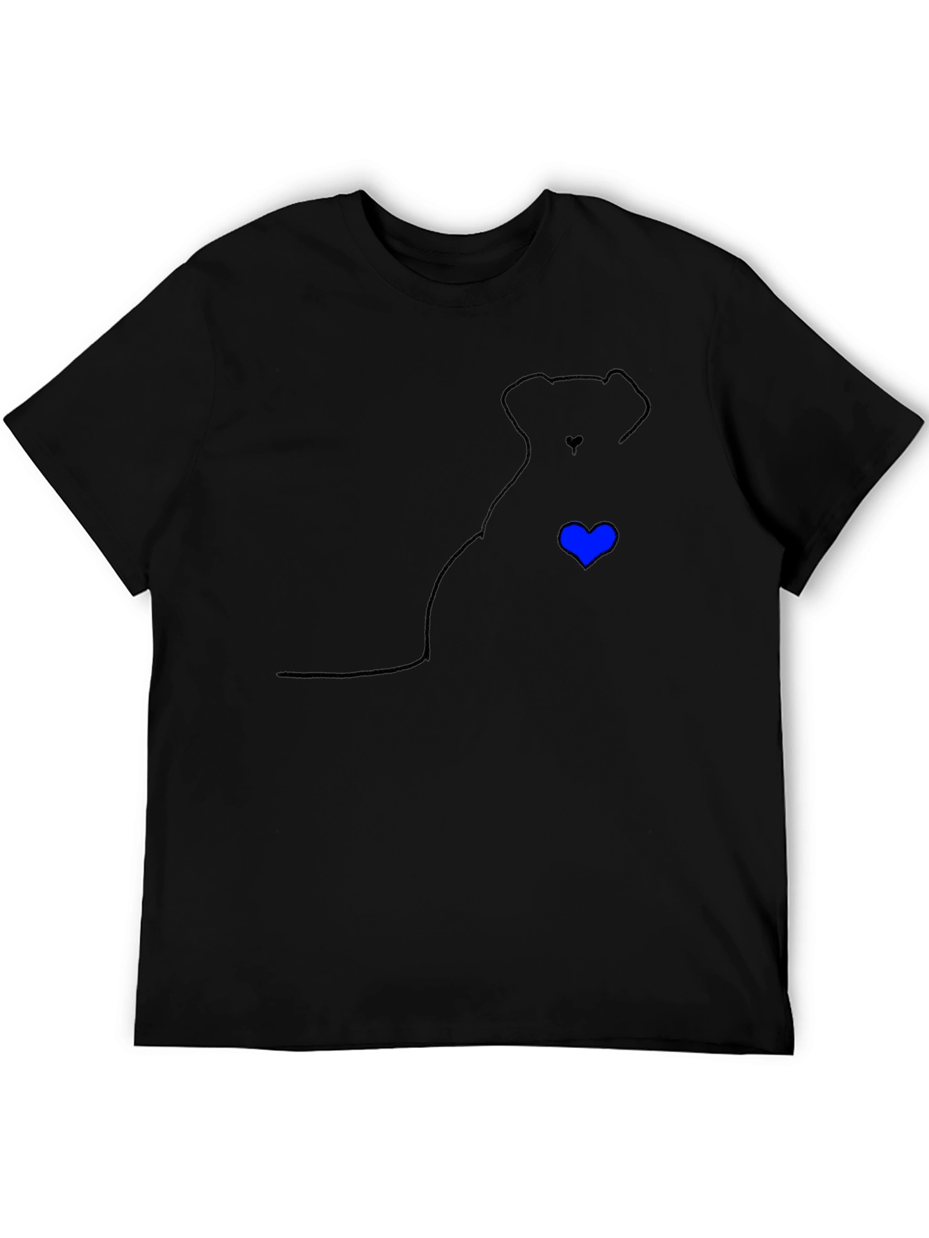 Dog Silhouette Tee with Blue Heart