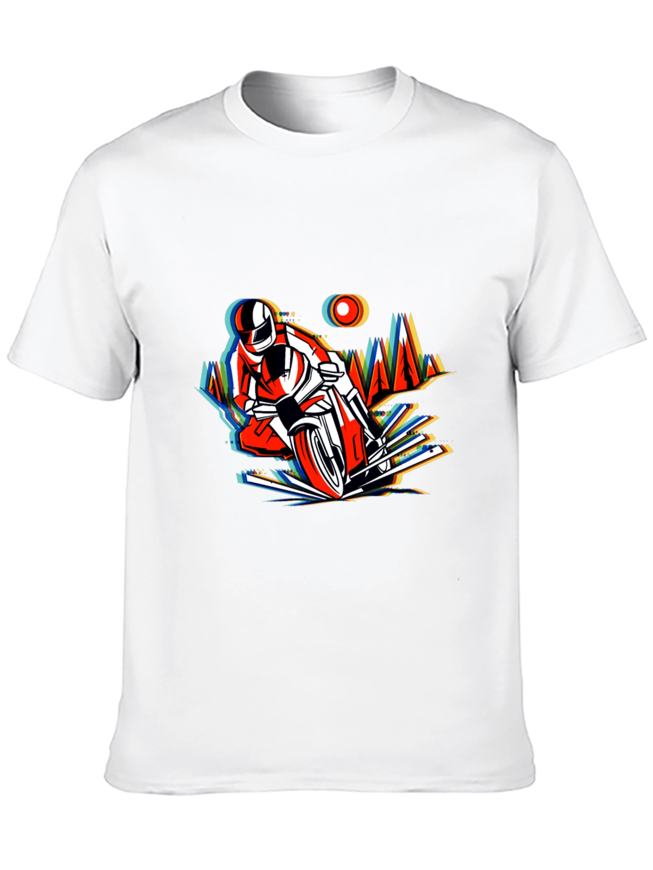 Mens Black T-Shirt with Motorcycle Graphic