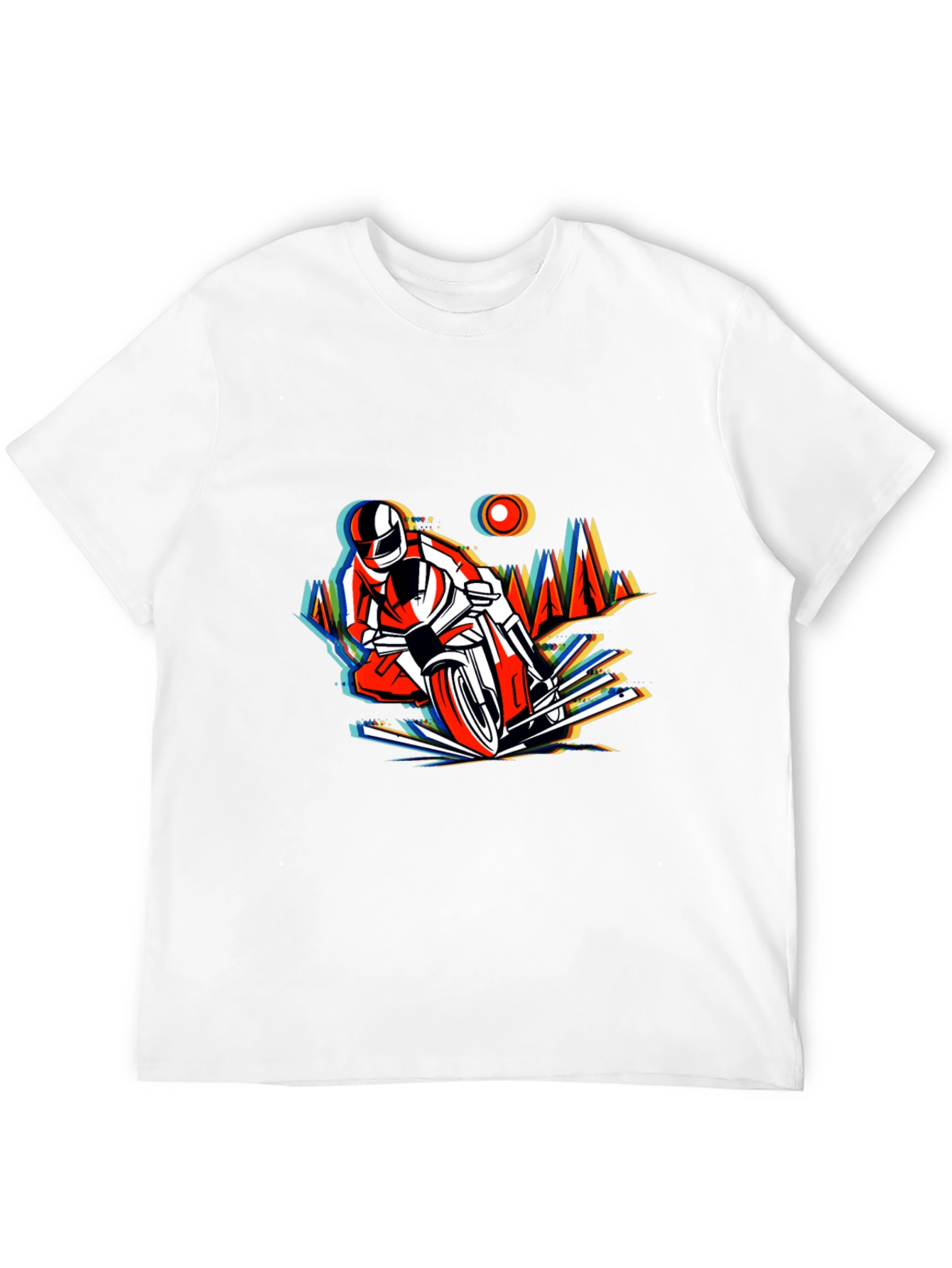 Mens Black T-Shirt with Motorcycle Graphic