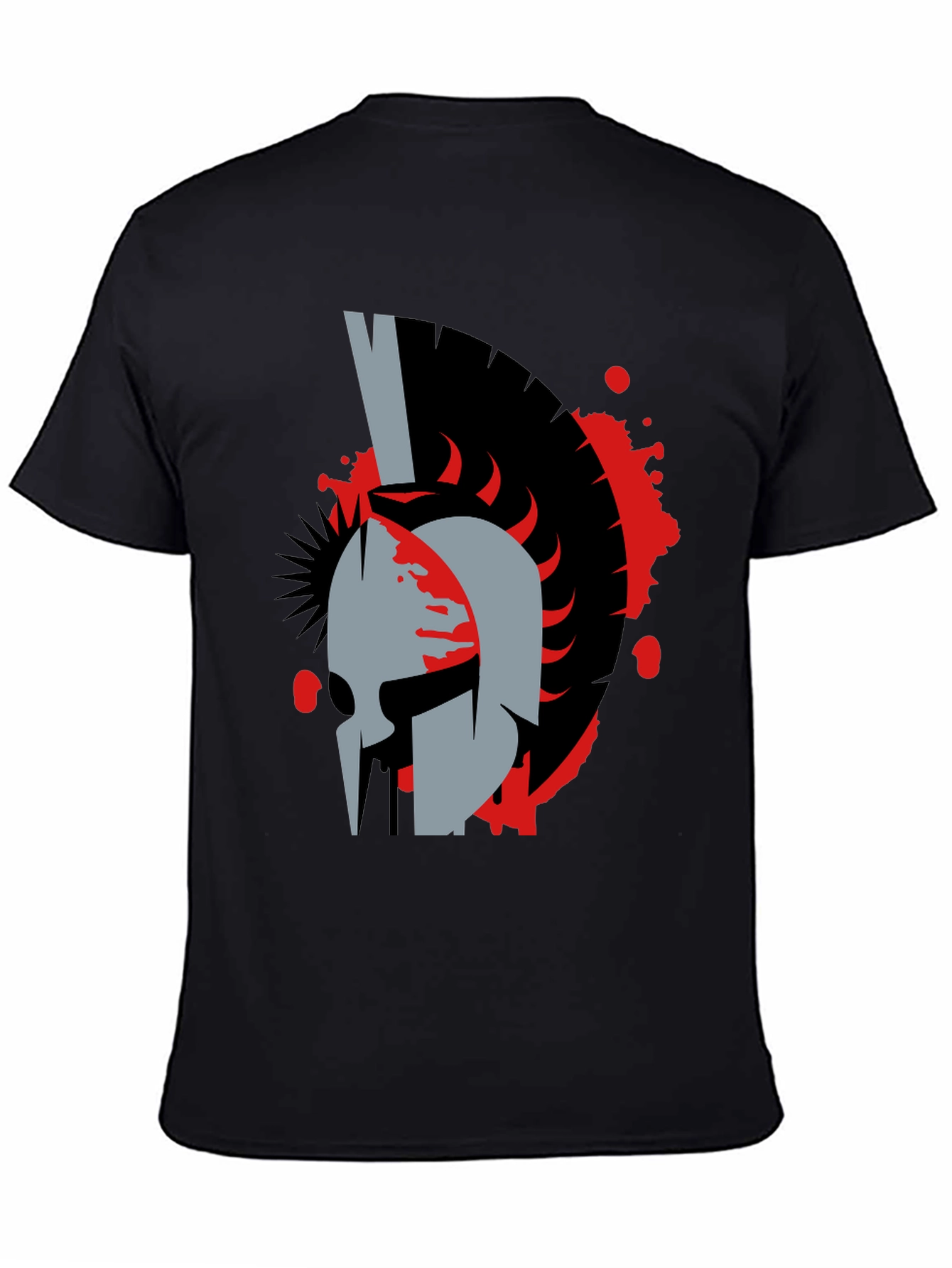 Spartan Helmet Graphic Tee - Bold Black T-Shirt