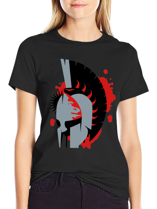 Spartan Helmet Graphic Tee - Bold Black T-Shirt