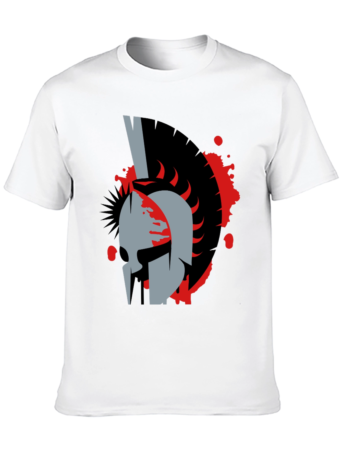 Spartan Helmet Graphic Tee - Bold Black T-Shirt