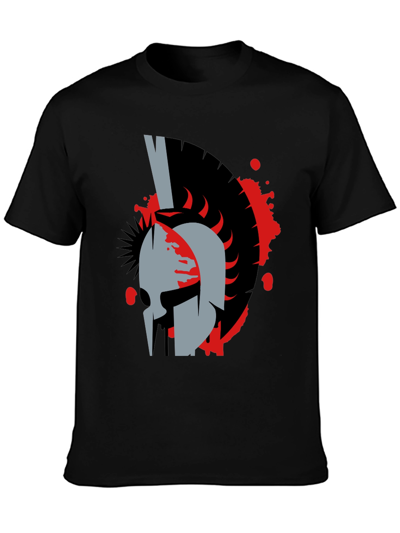 Spartan Helmet Graphic Tee - Bold Black T-Shirt