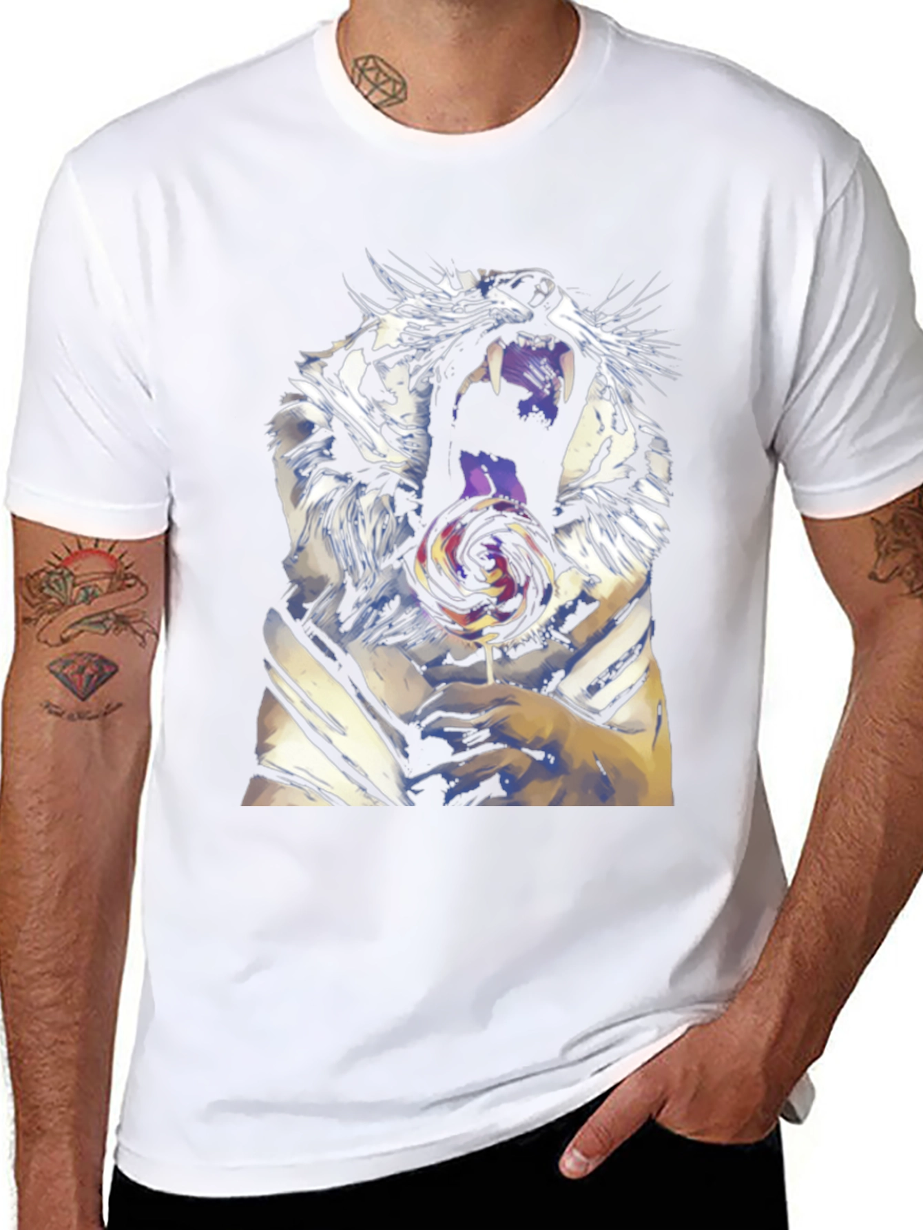 Tiger Lollipop Graphic Tee - Fierce & Fun Style