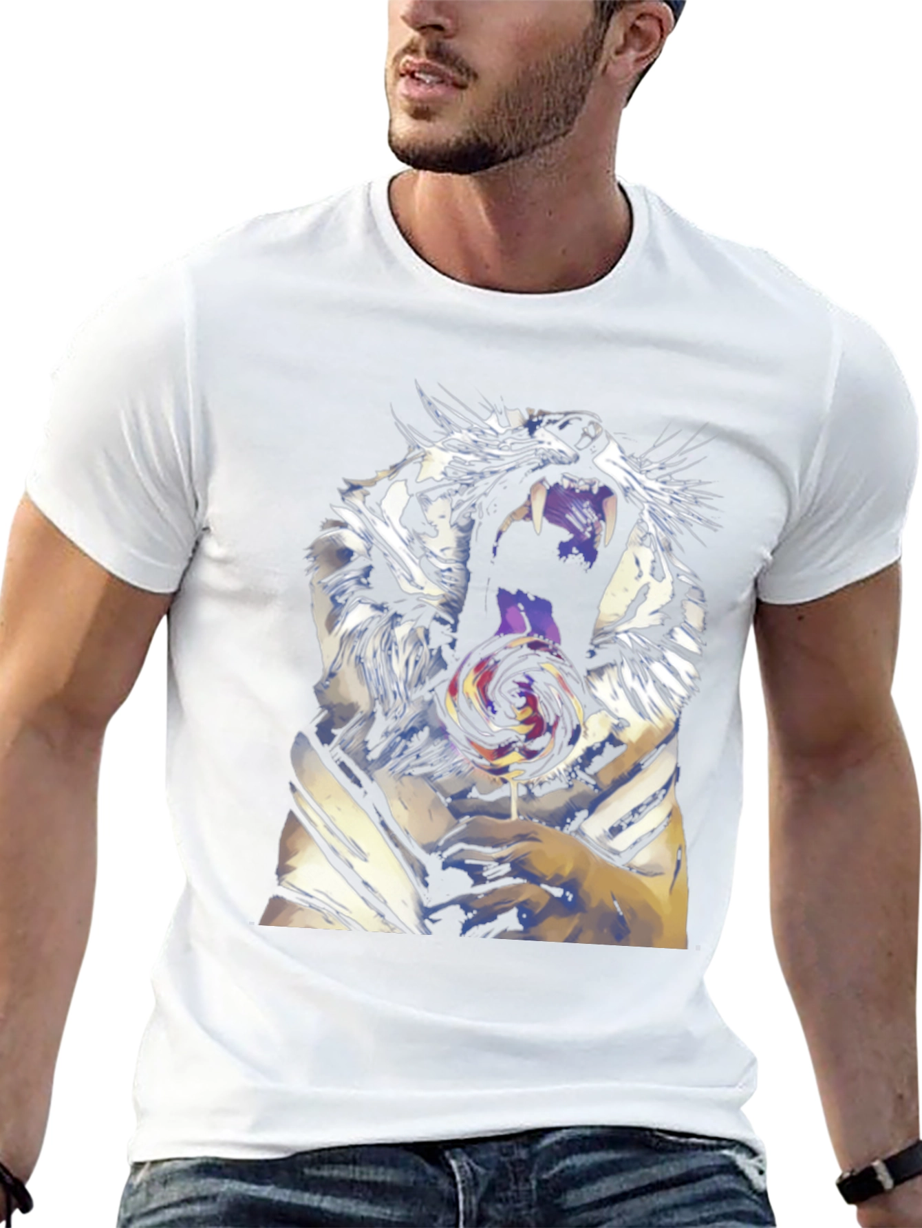 Tiger Lollipop Graphic Tee - Fierce & Fun Style