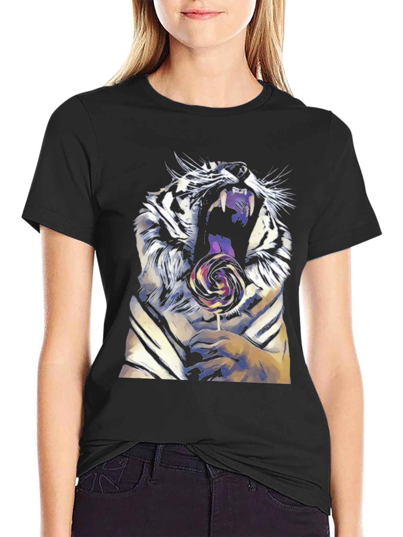 Tiger Lollipop Graphic Tee - Fierce & Fun Style
