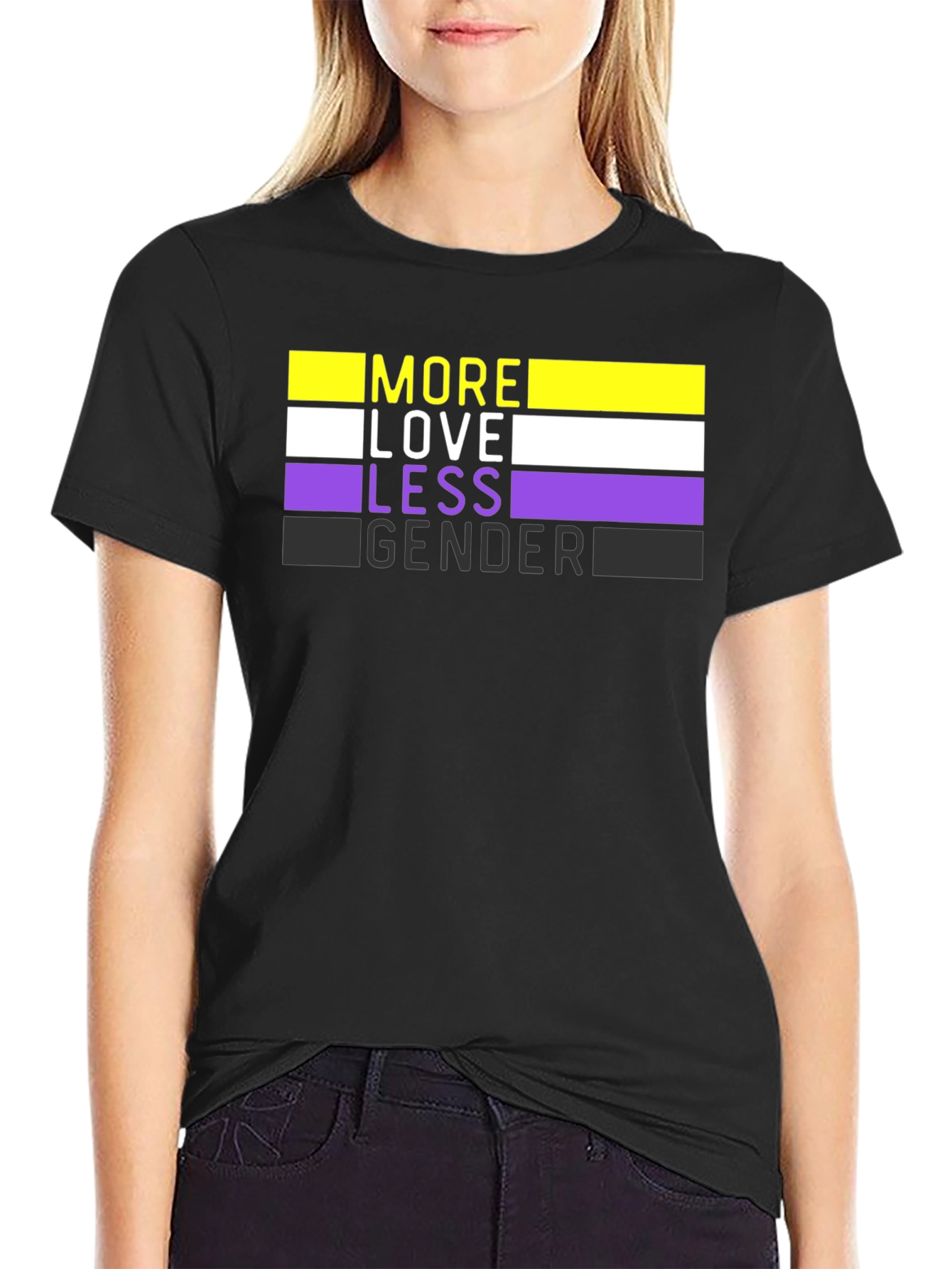 More Love Less Gender T-Shirt - Nonbinary Pride