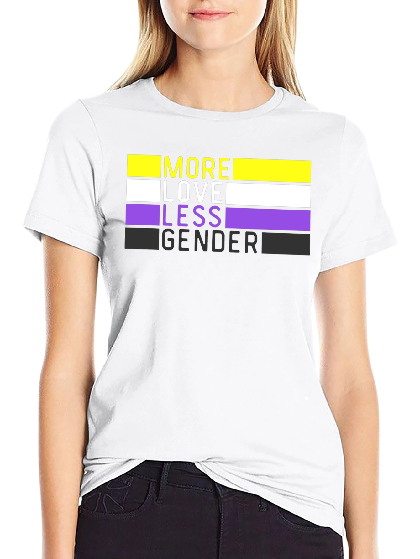 More Love Less Gender T-Shirt - Nonbinary Pride