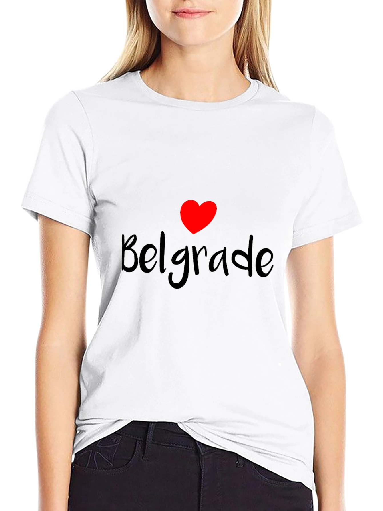 Belgrade Heart T-Shirt - Black Cotton Blend