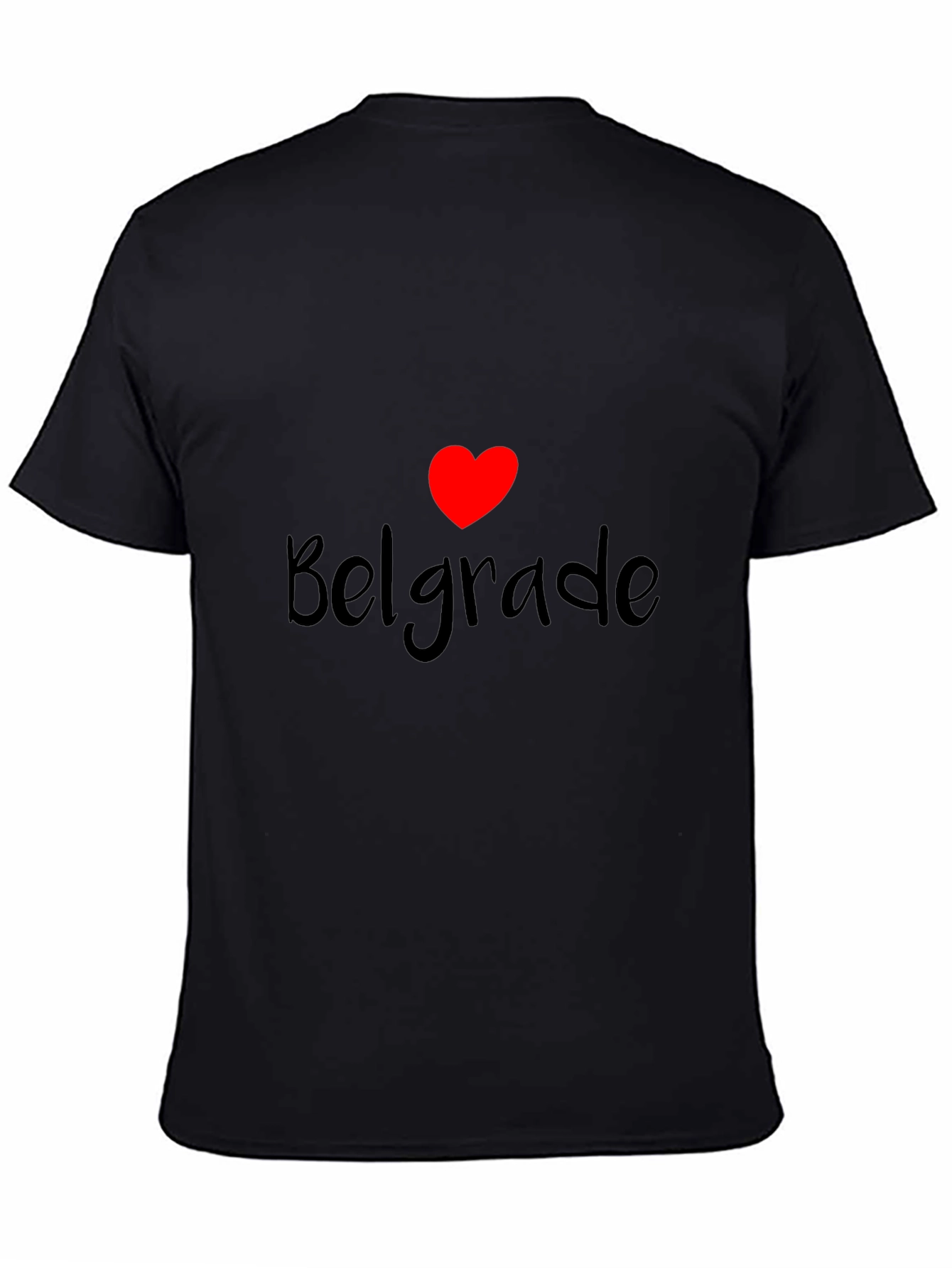 Belgrade Heart T-Shirt - Black Cotton Blend