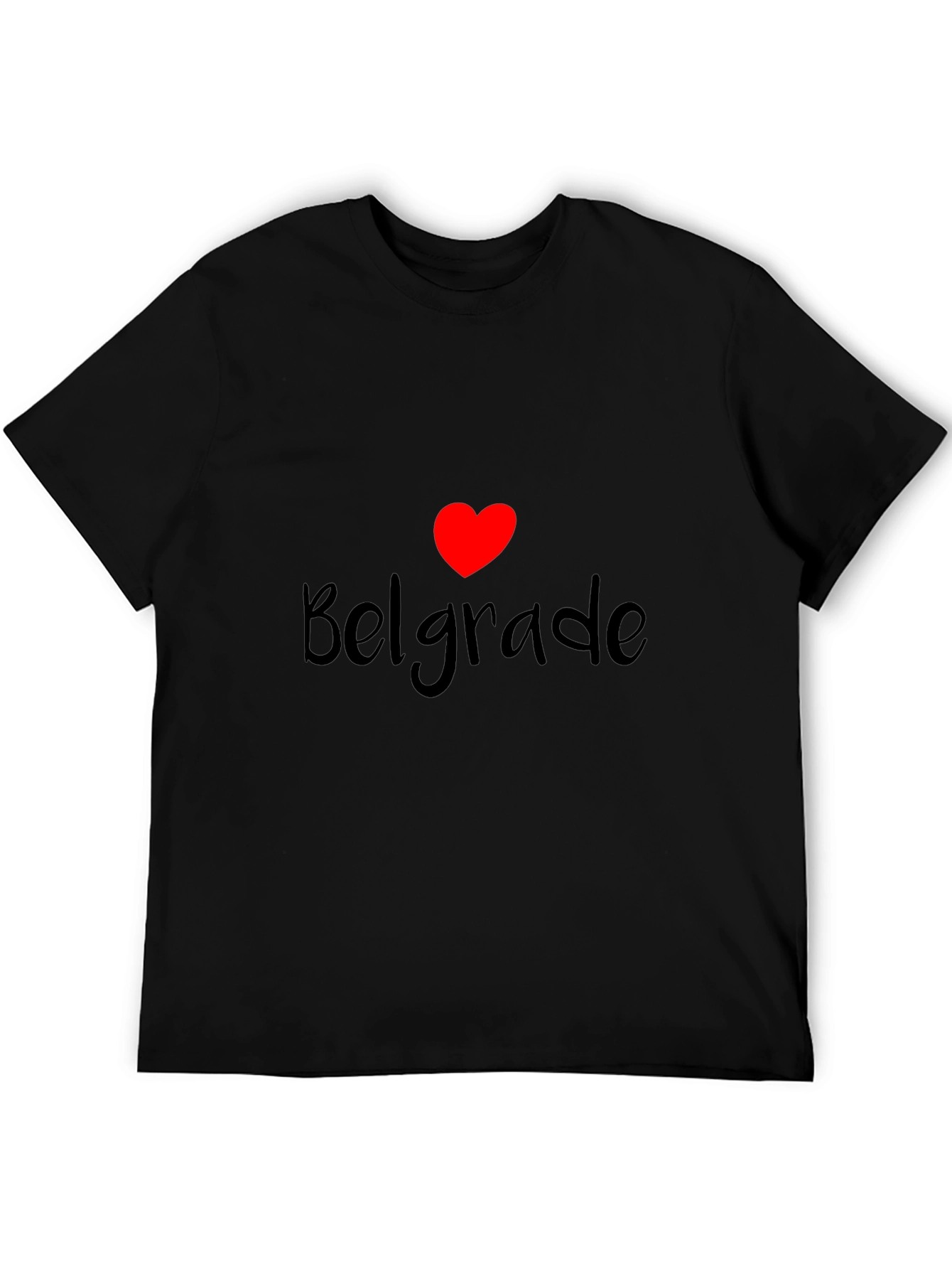 Belgrade Heart T-Shirt - Black Cotton Blend