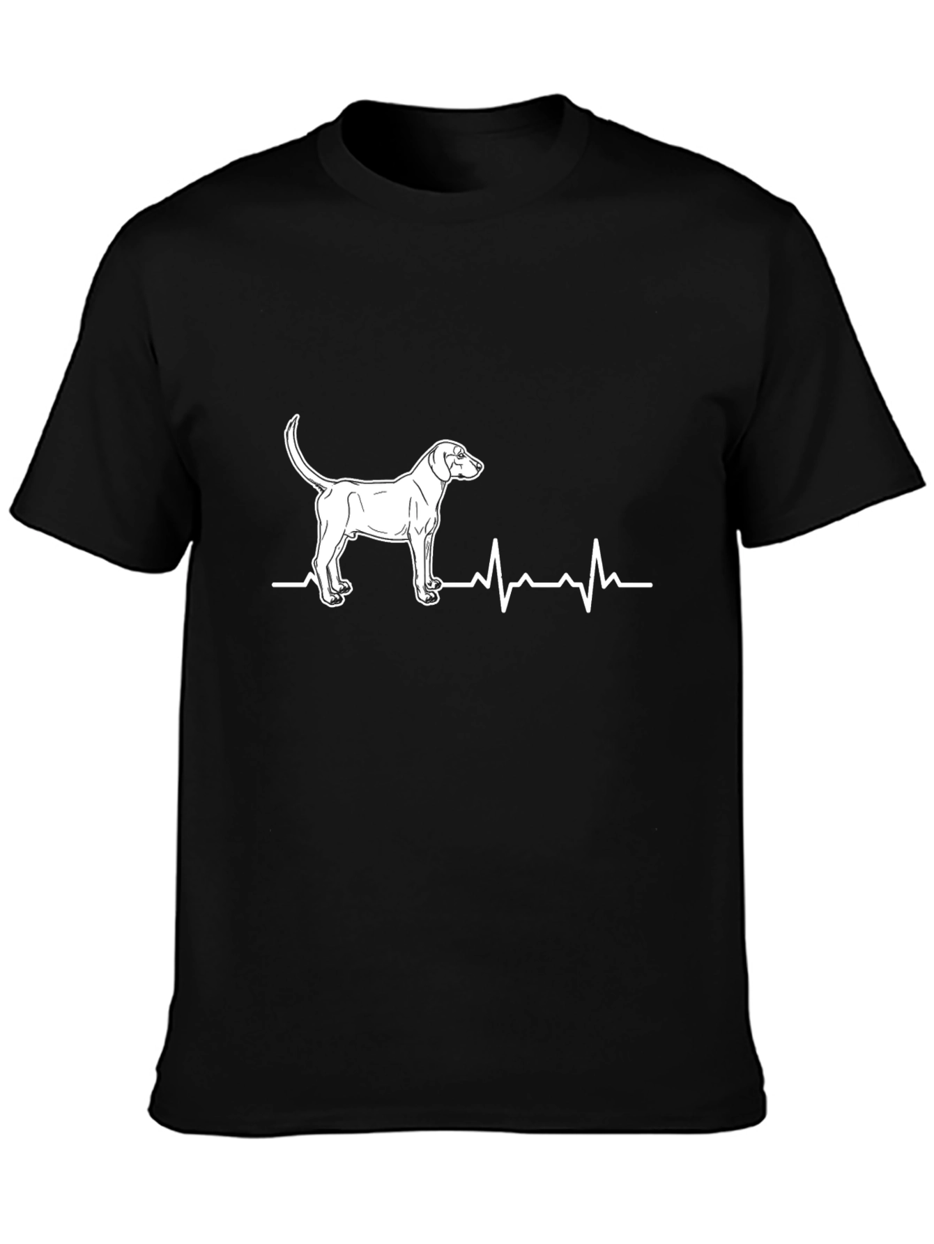 Dog Breed Heartbeat T-Shirt - Black