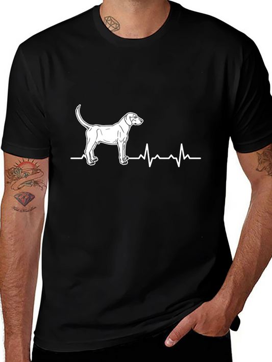 Dog Breed Heartbeat T-Shirt - Black