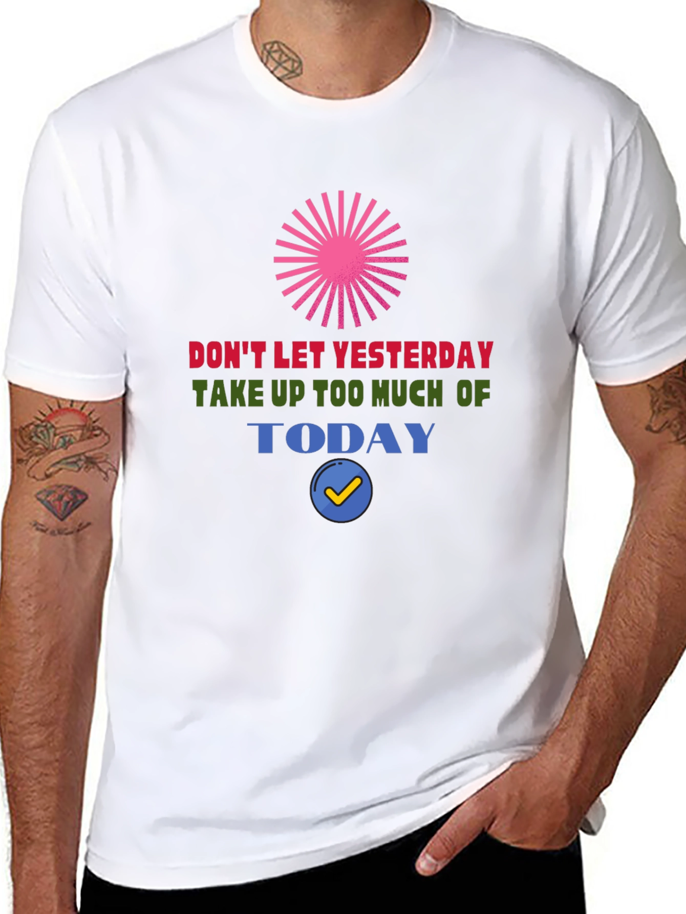 Motivational Graphic Tee - Dont Let Yesterday Black T-Shirt