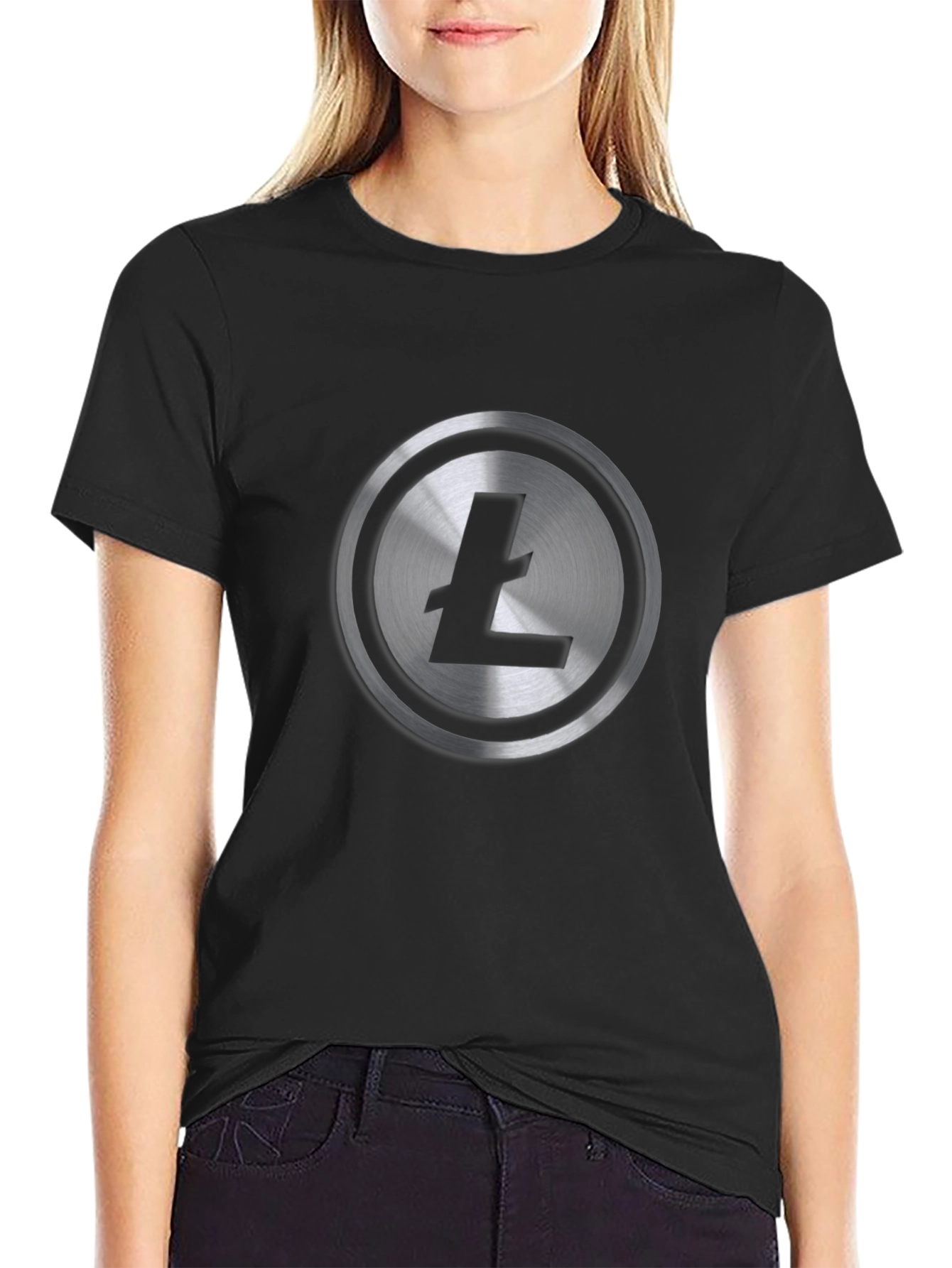 Litecoin Logo Black T-Shirt
