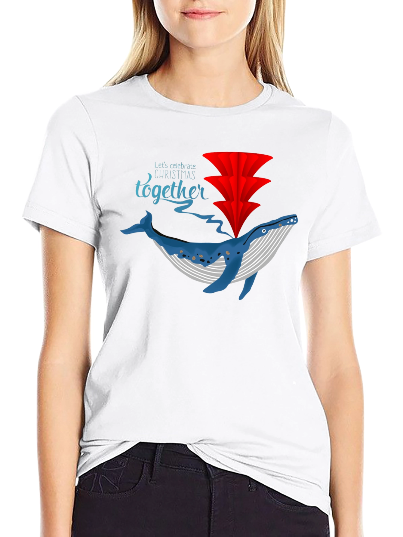 Festive Whale Christmas Tee
