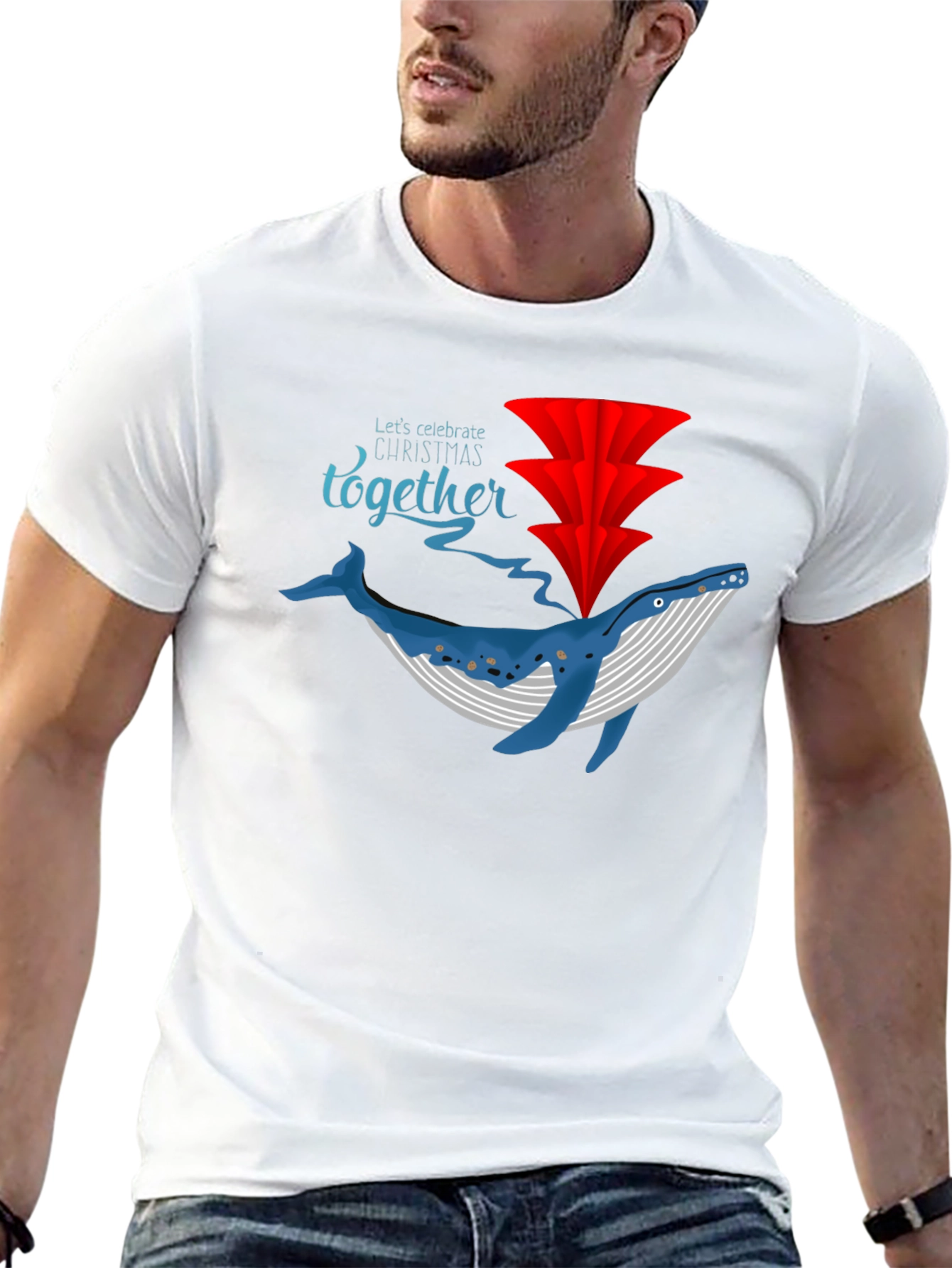 Festive Whale Christmas Tee