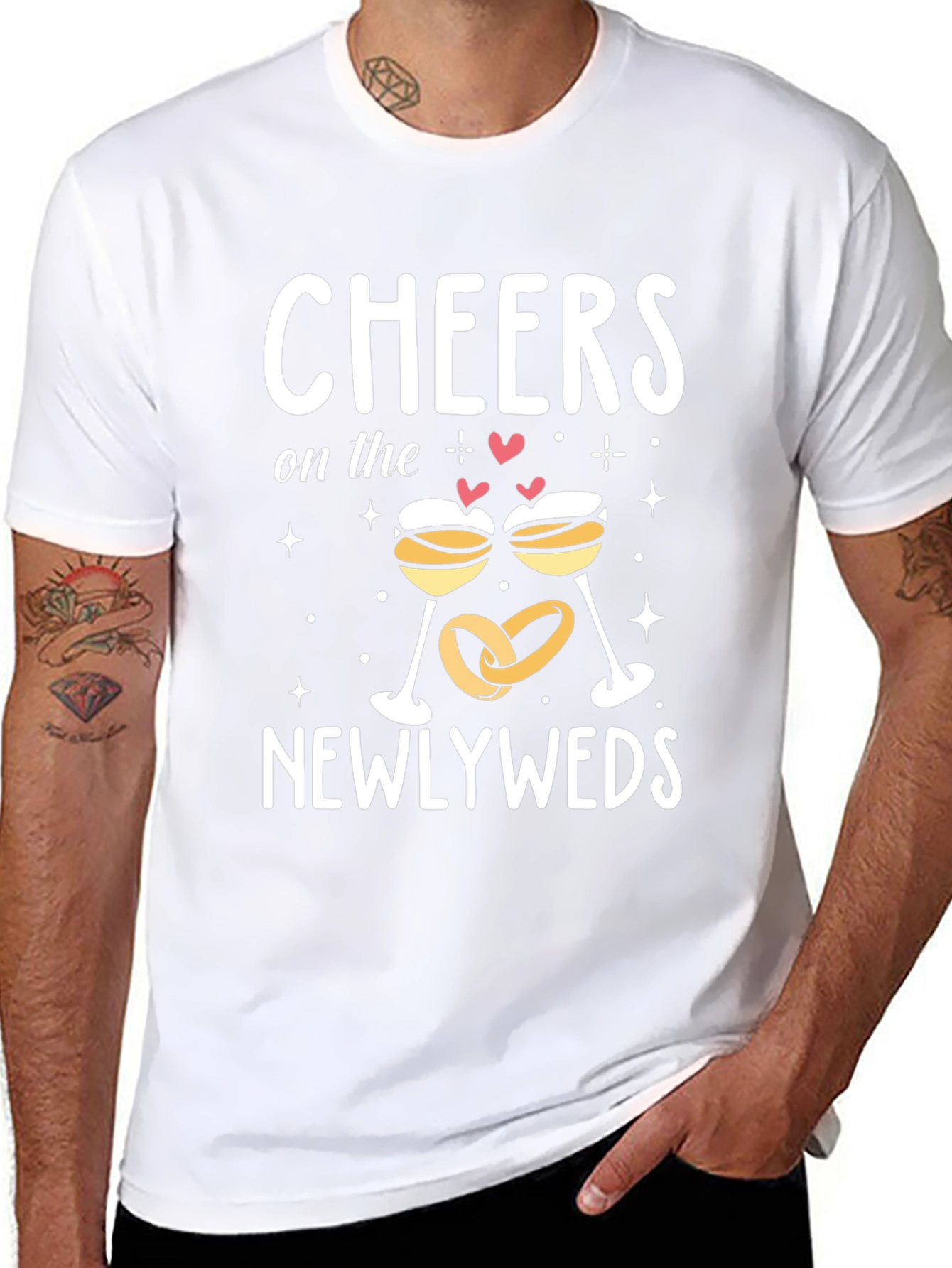 Cheers Newlyweds T-Shirt - Wedding Celebration