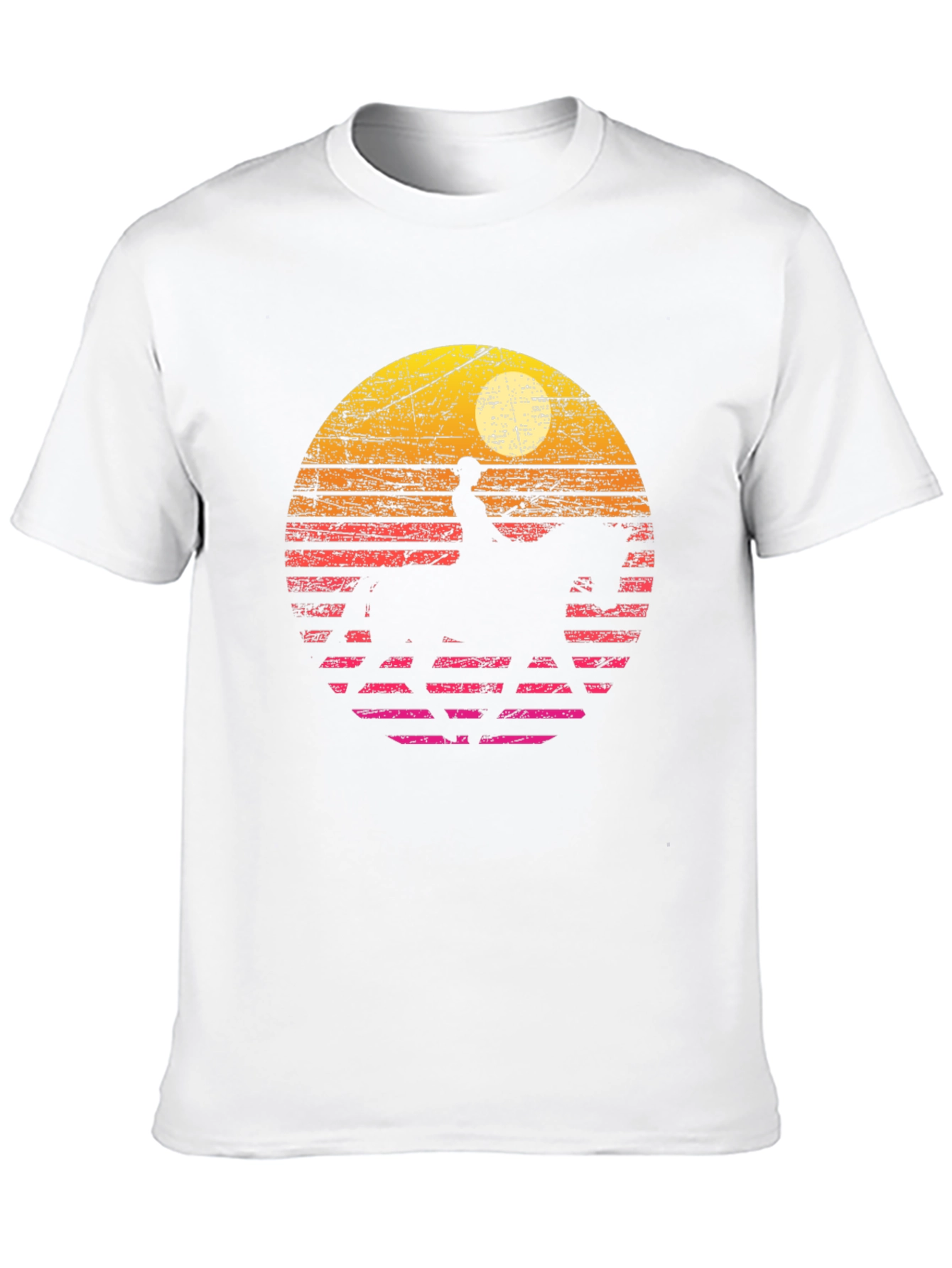 Retro Sunset Horse Rider Graphic Tee