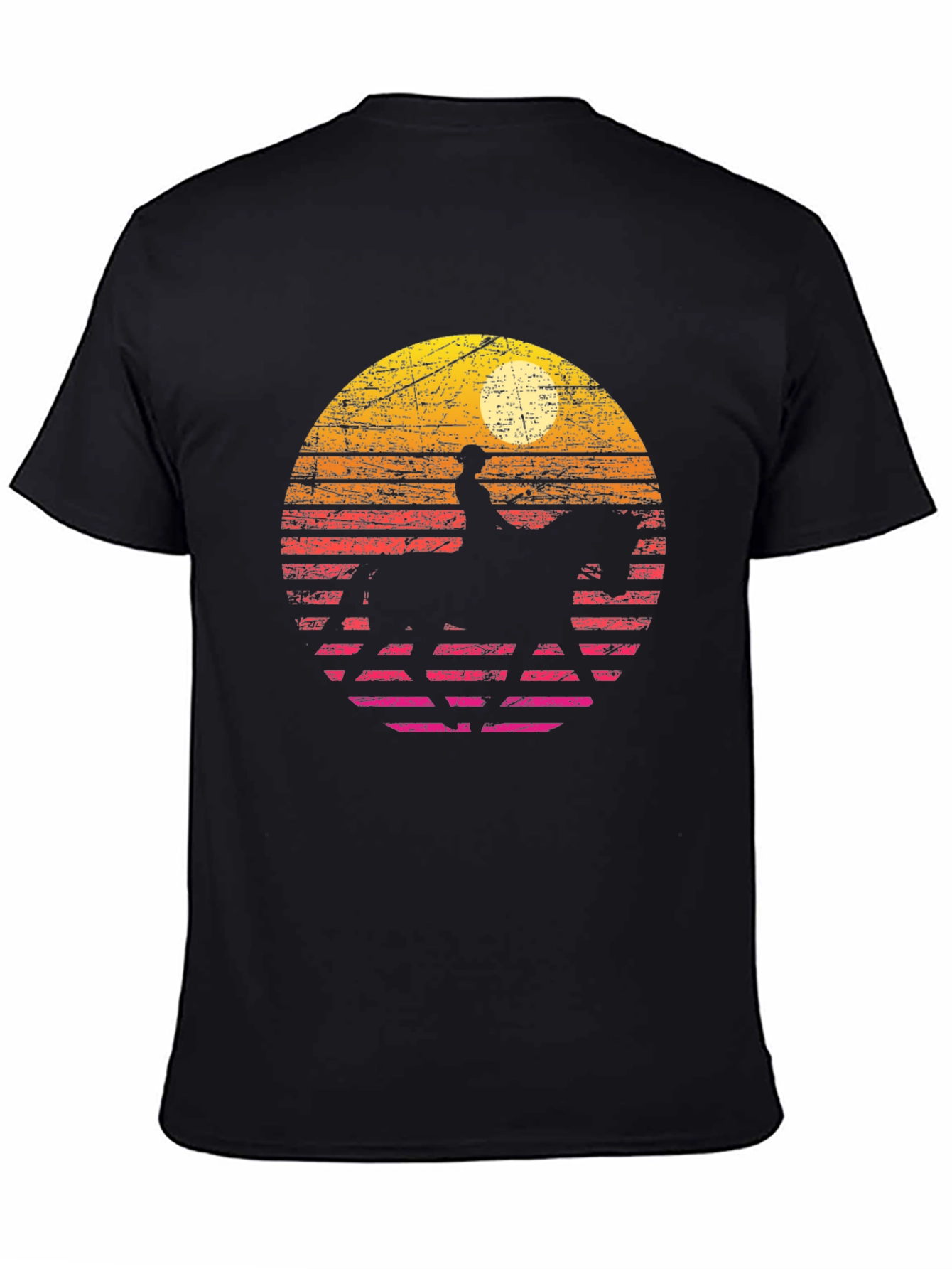 Retro Sunset Horse Rider Graphic Tee
