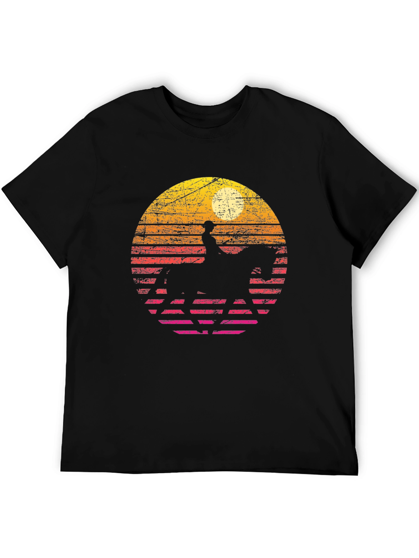 Retro Sunset Horse Rider Graphic Tee