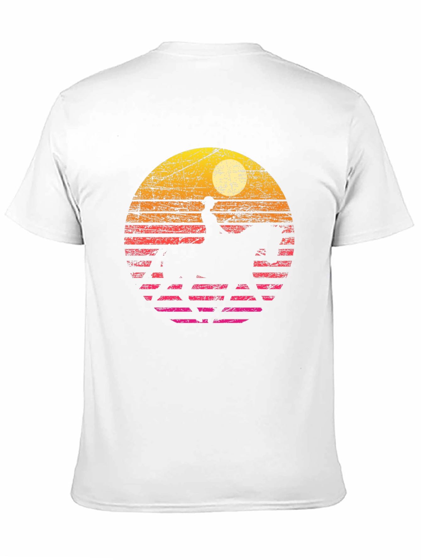 Retro Sunset Horse Rider Graphic Tee