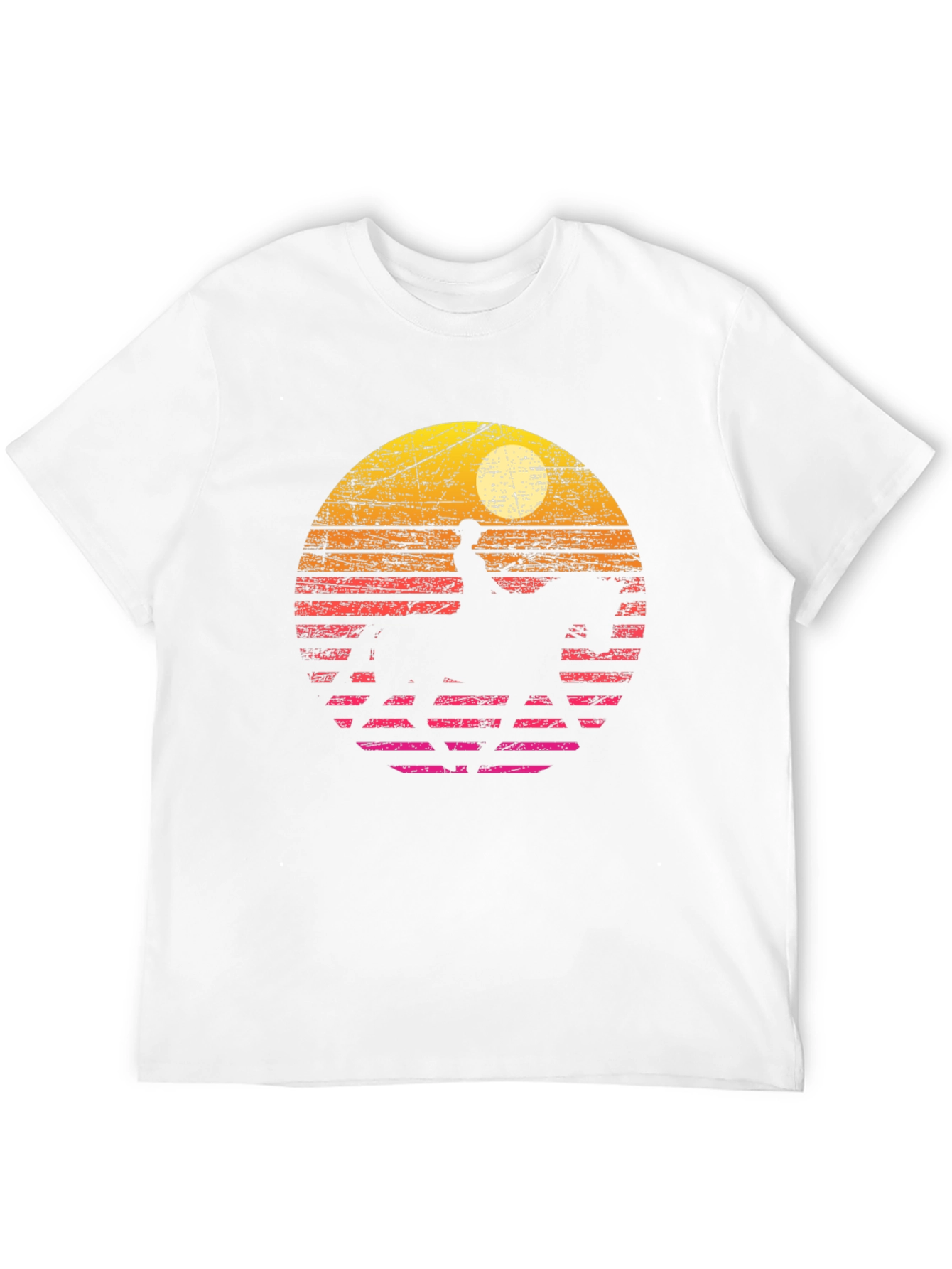 Retro Sunset Horse Rider Graphic Tee
