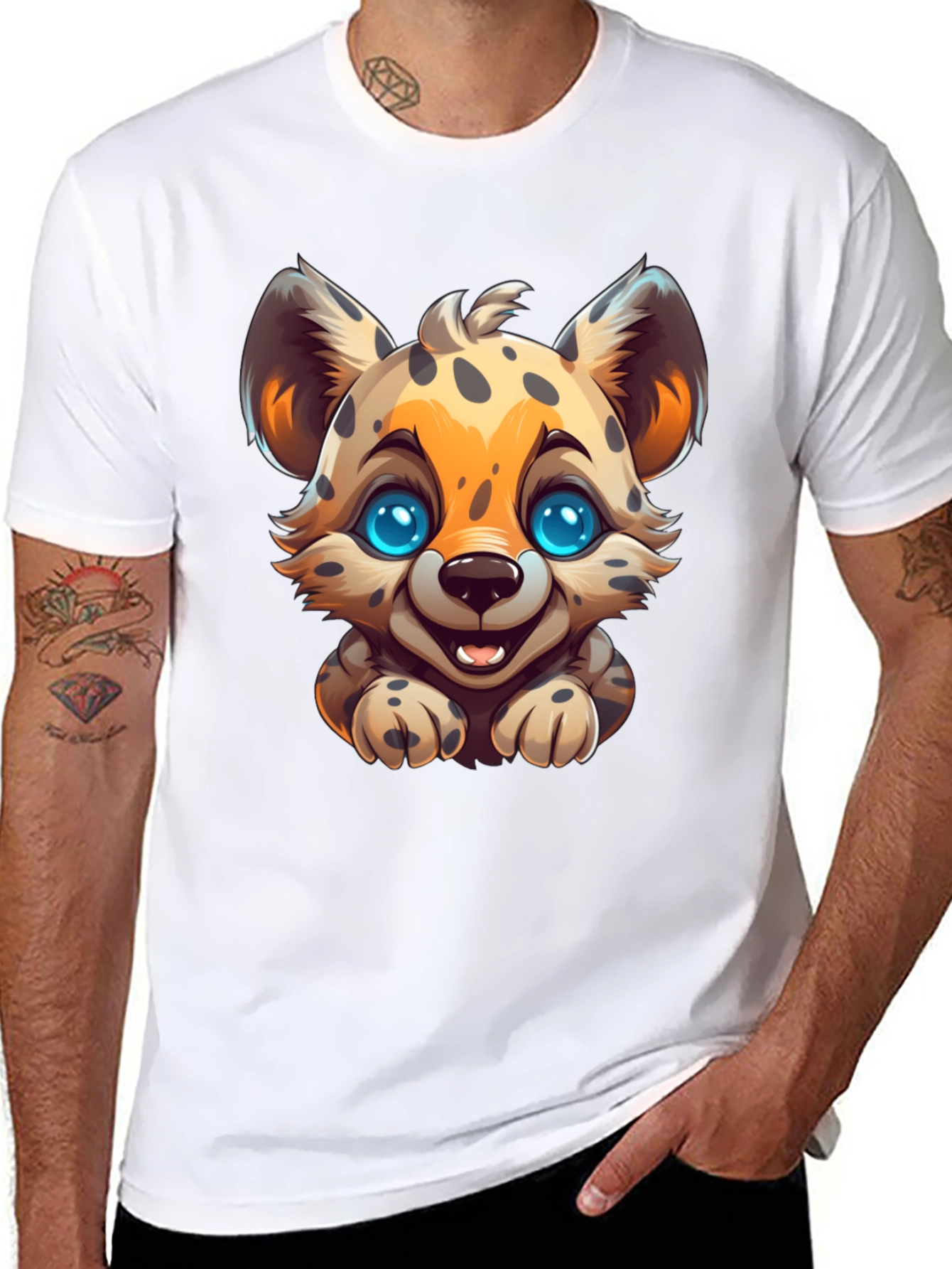 Cute Cheetah Graphic Tee - Black Animal Print Shirt