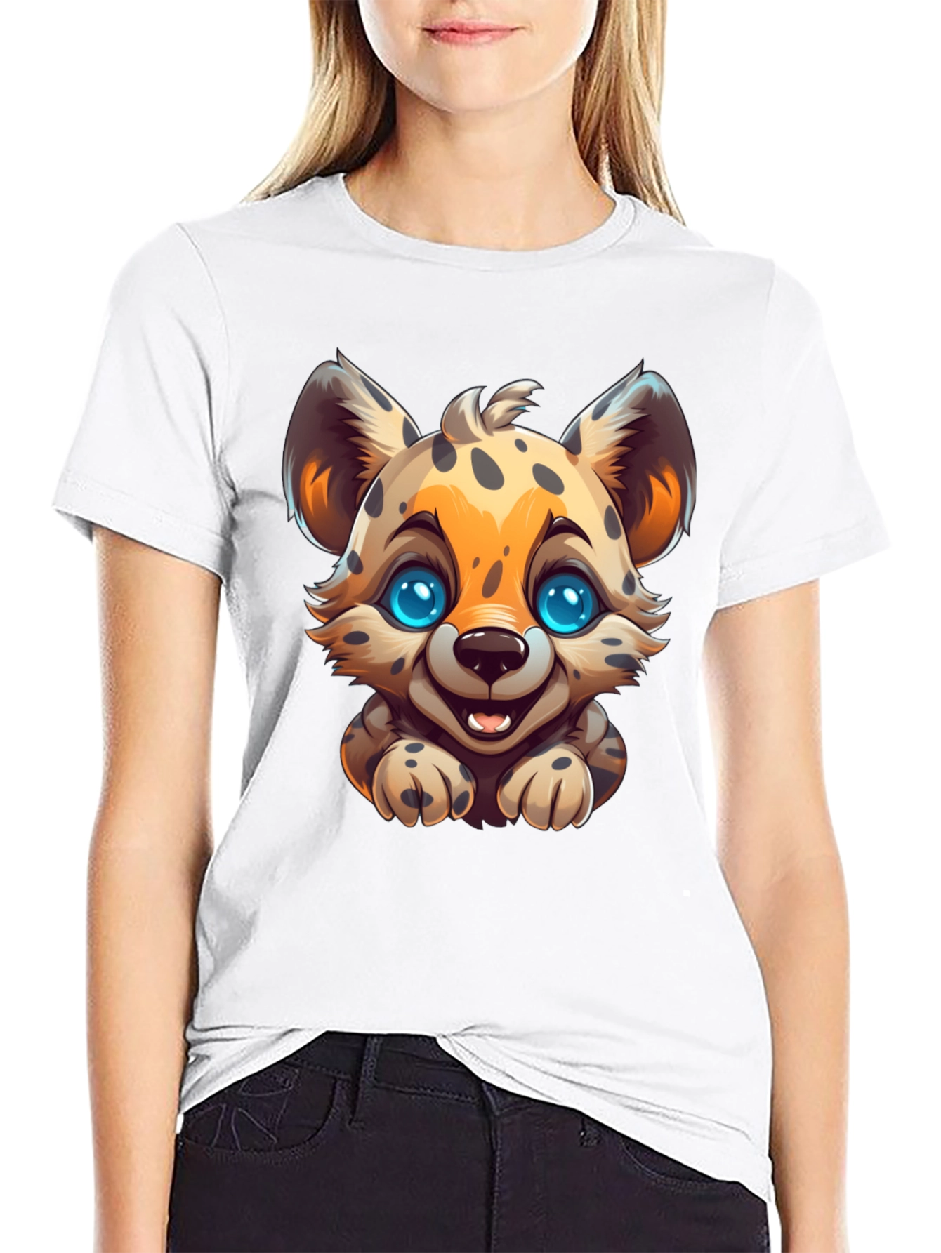 Cute Cheetah Graphic Tee - Black Animal Print Shirt