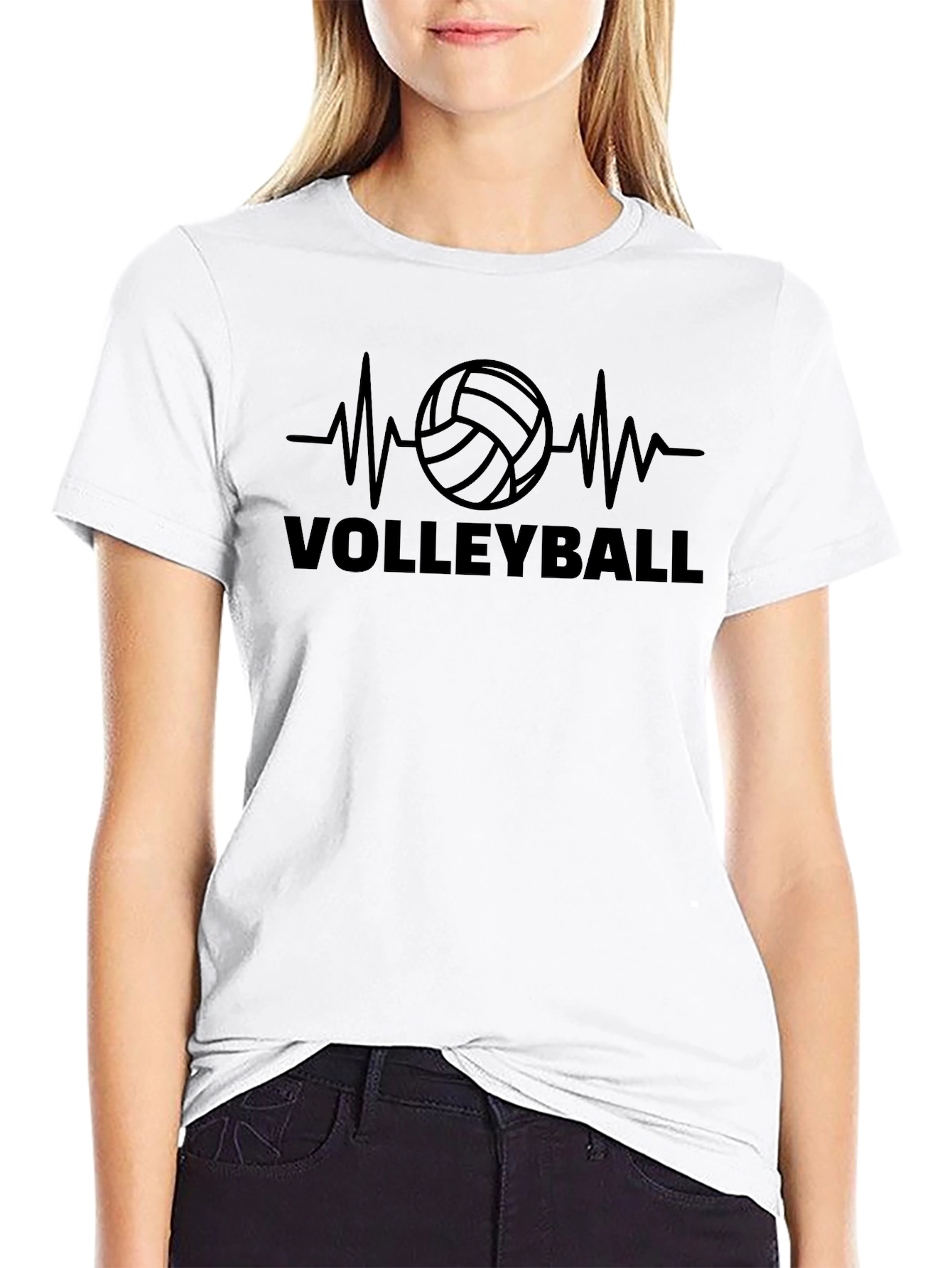 Volleyball Heartbeat T-Shirt - Sporty Graphic Tee