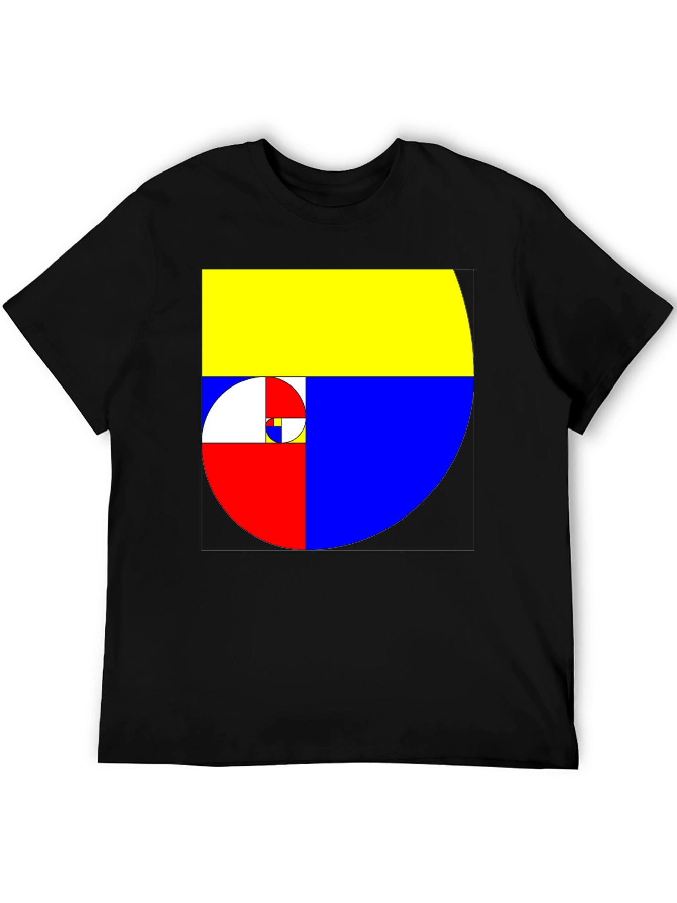 Geometric Fibonacci Sequence Mens Black T-Shirt