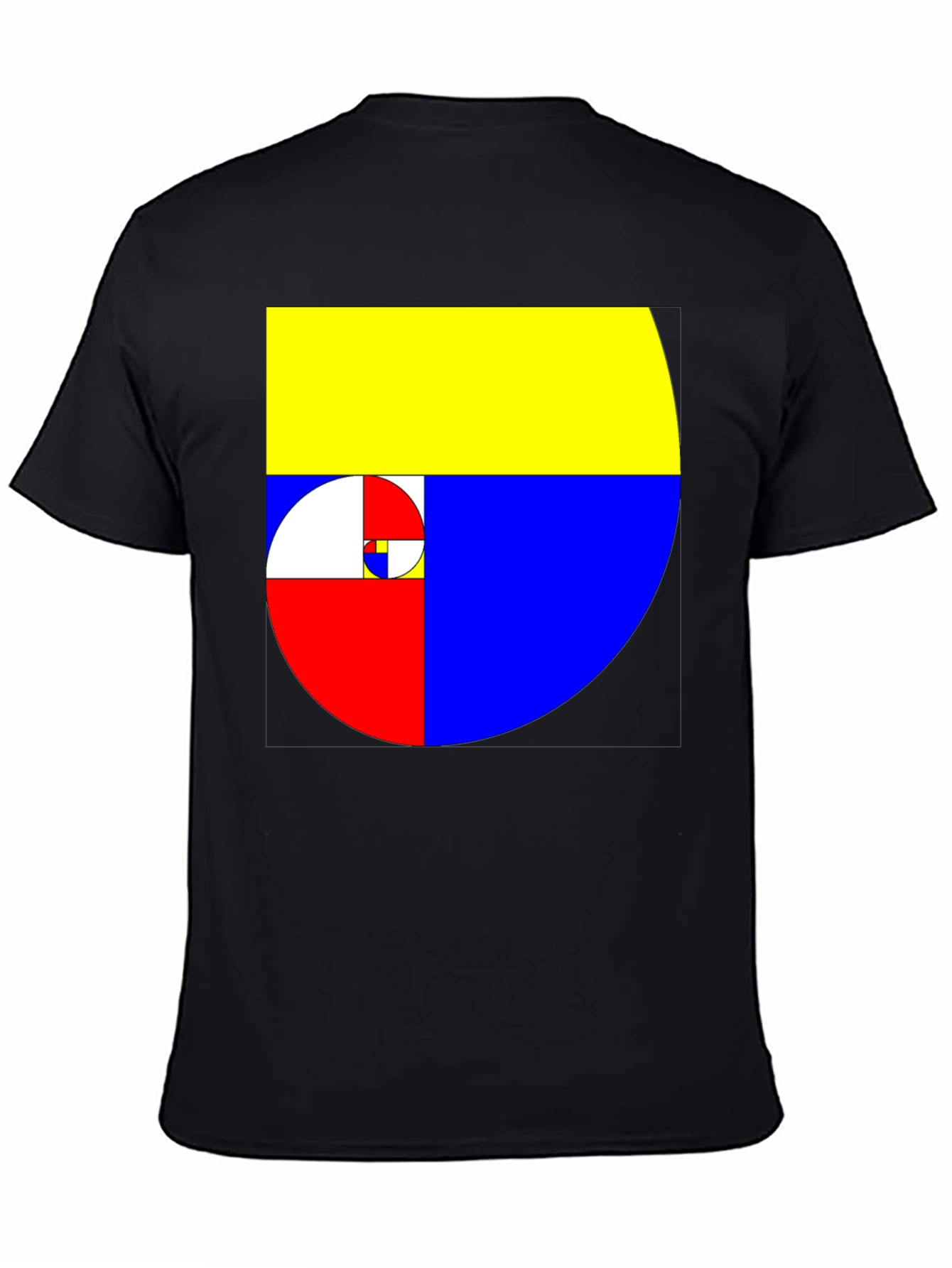 Geometric Fibonacci Sequence Mens Black T-Shirt