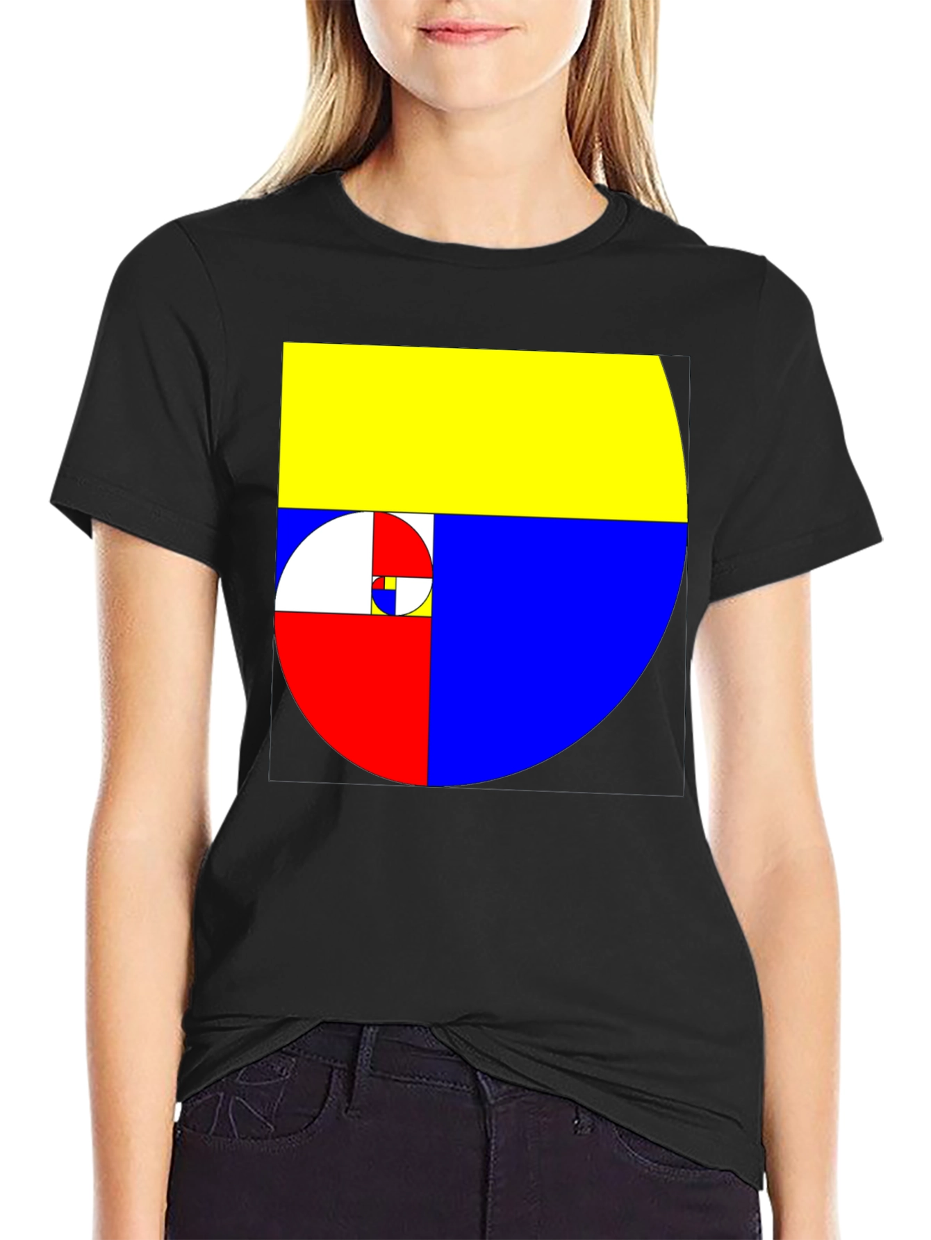Geometric Fibonacci Sequence Mens Black T-Shirt