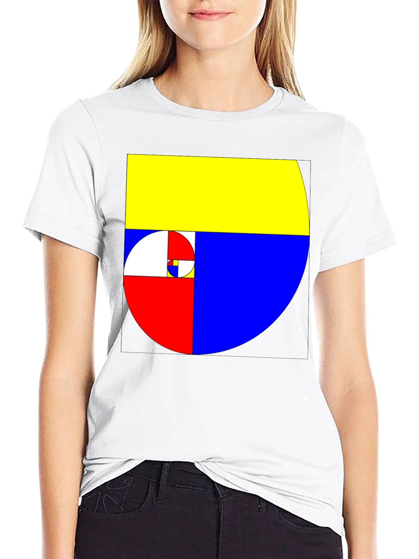 Geometric Fibonacci Sequence Mens Black T-Shirt