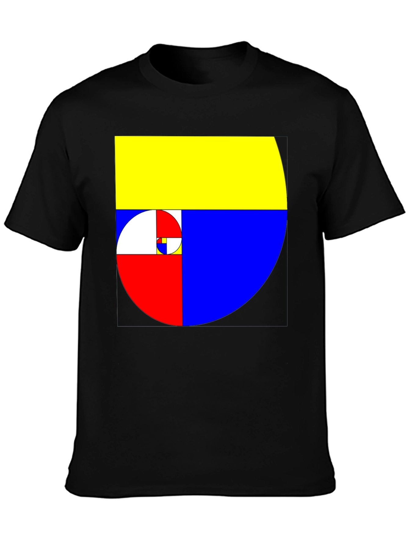 Geometric Fibonacci Sequence Mens Black T-Shirt