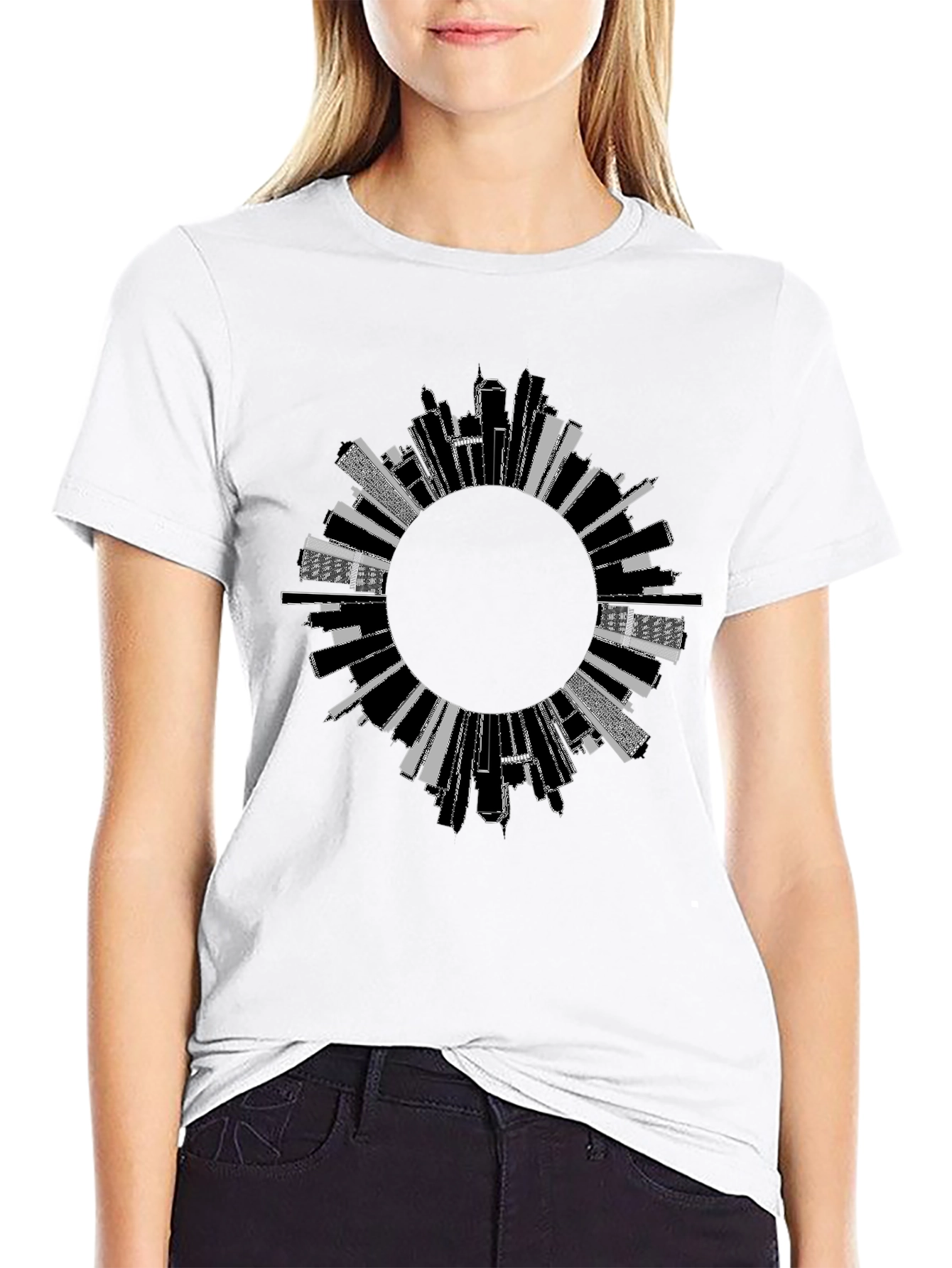 Cityscape Graphic Black T-Shirt