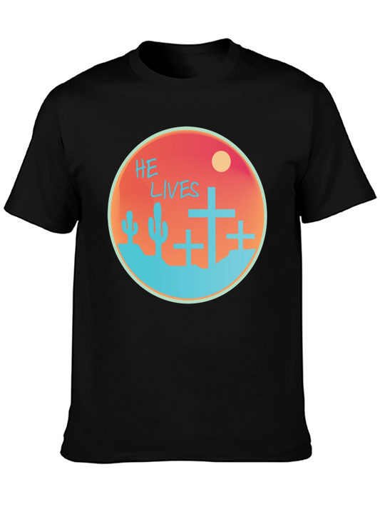 He Lives Graphic Tee - Desert Scene