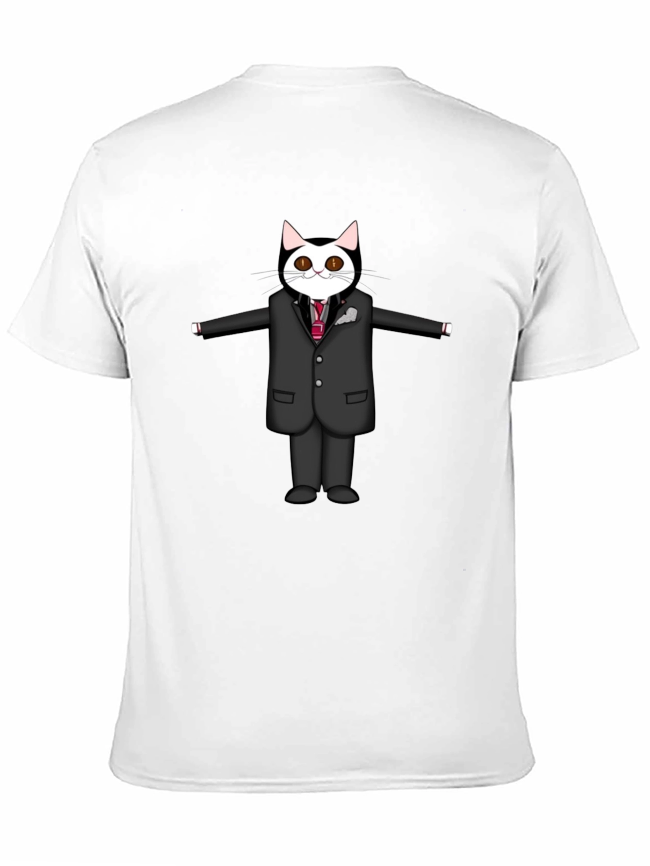 Cool Cat in Suit Graphic Tee - Black