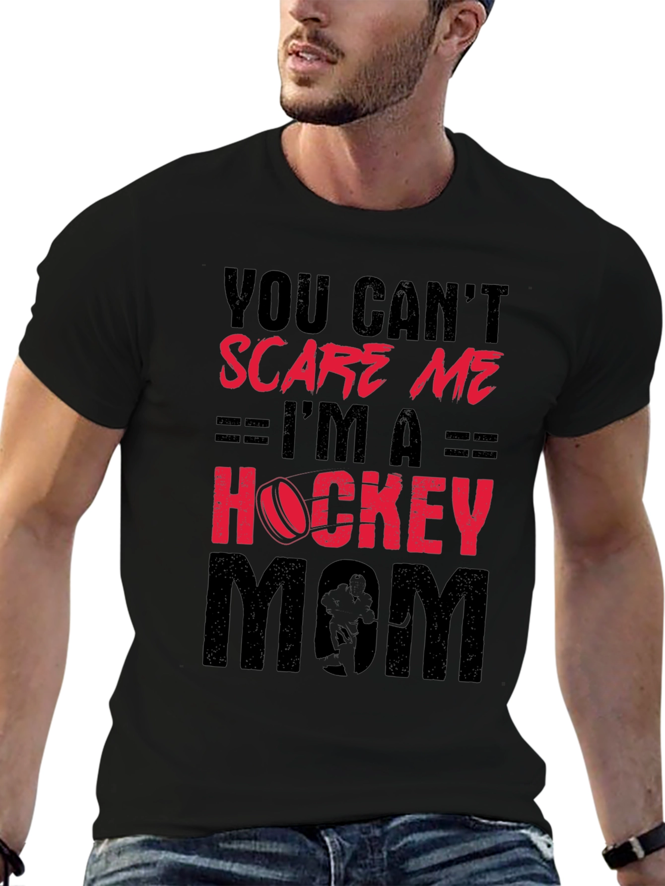 Hockey Mom T-Shirt - You Cant Scare Me!