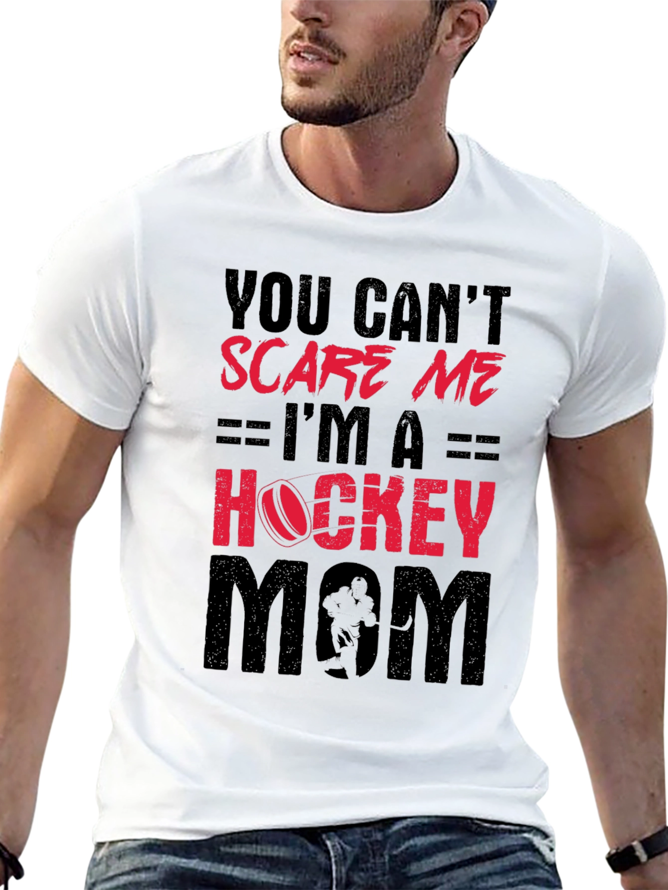 Hockey Mom T-Shirt - You Cant Scare Me!