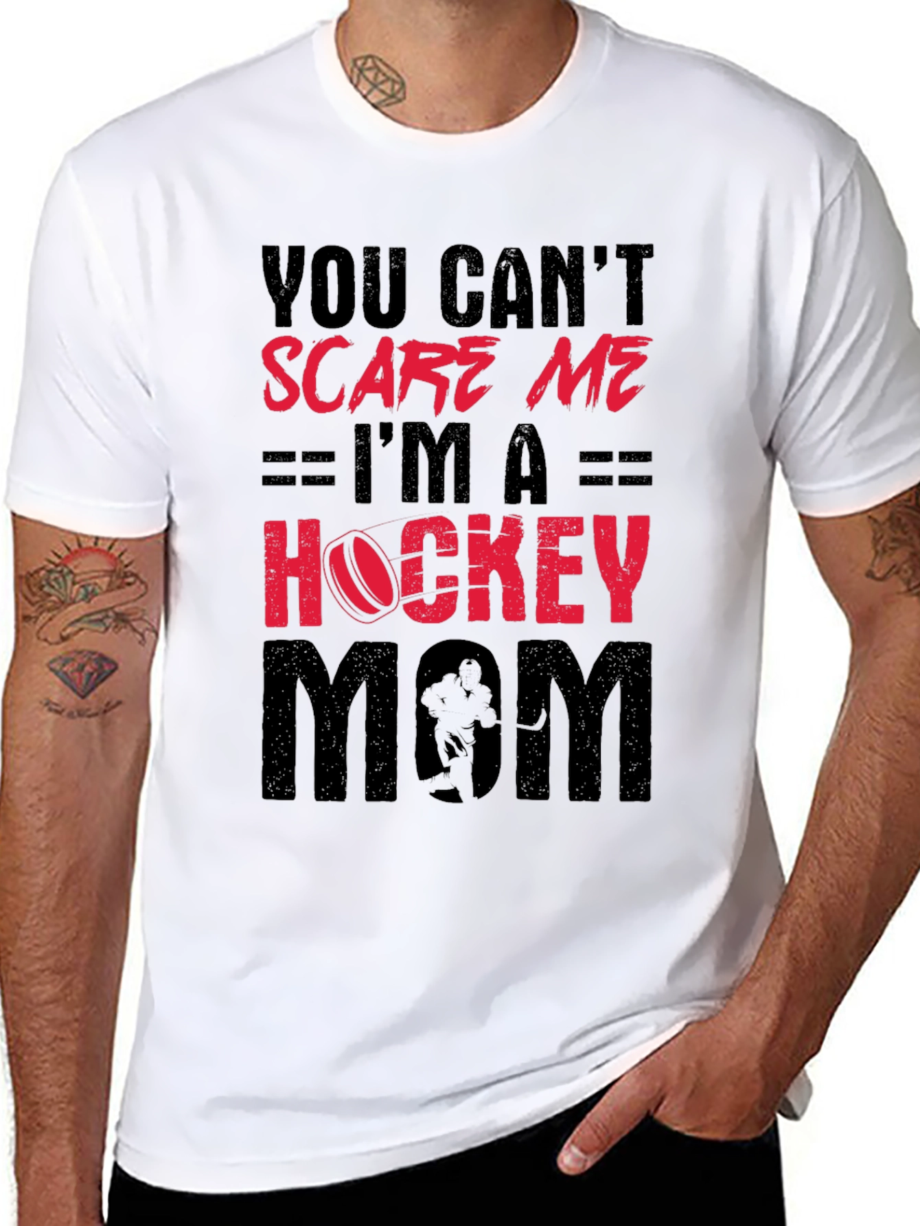 Hockey Mom T-Shirt - You Cant Scare Me!