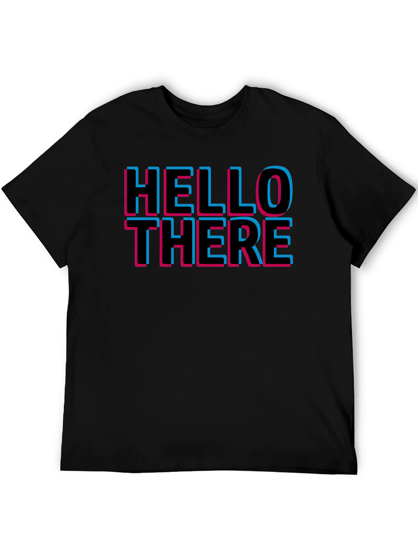Hello There Graphic Print Black T-Shirt