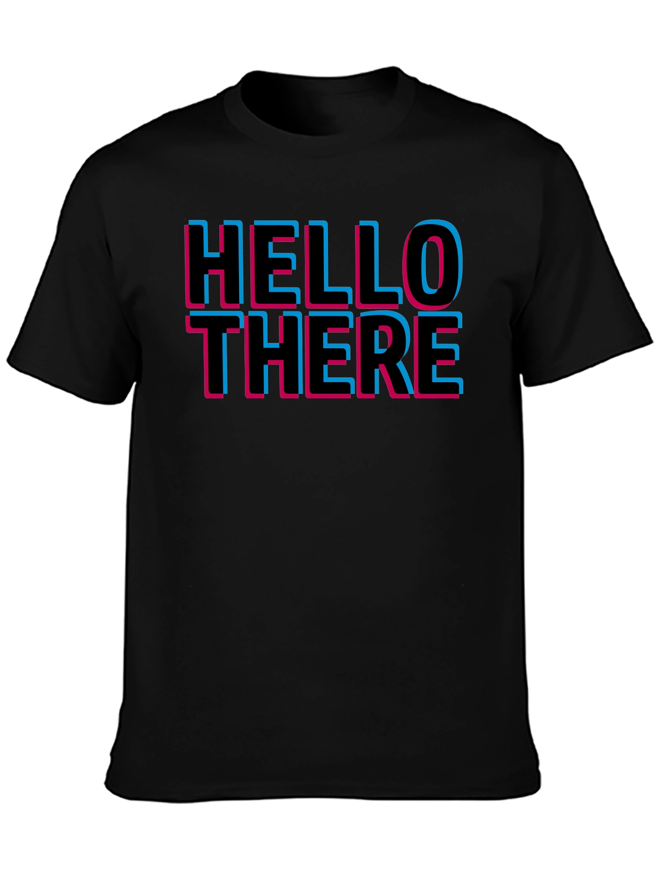 Hello There Graphic Print Black T-Shirt