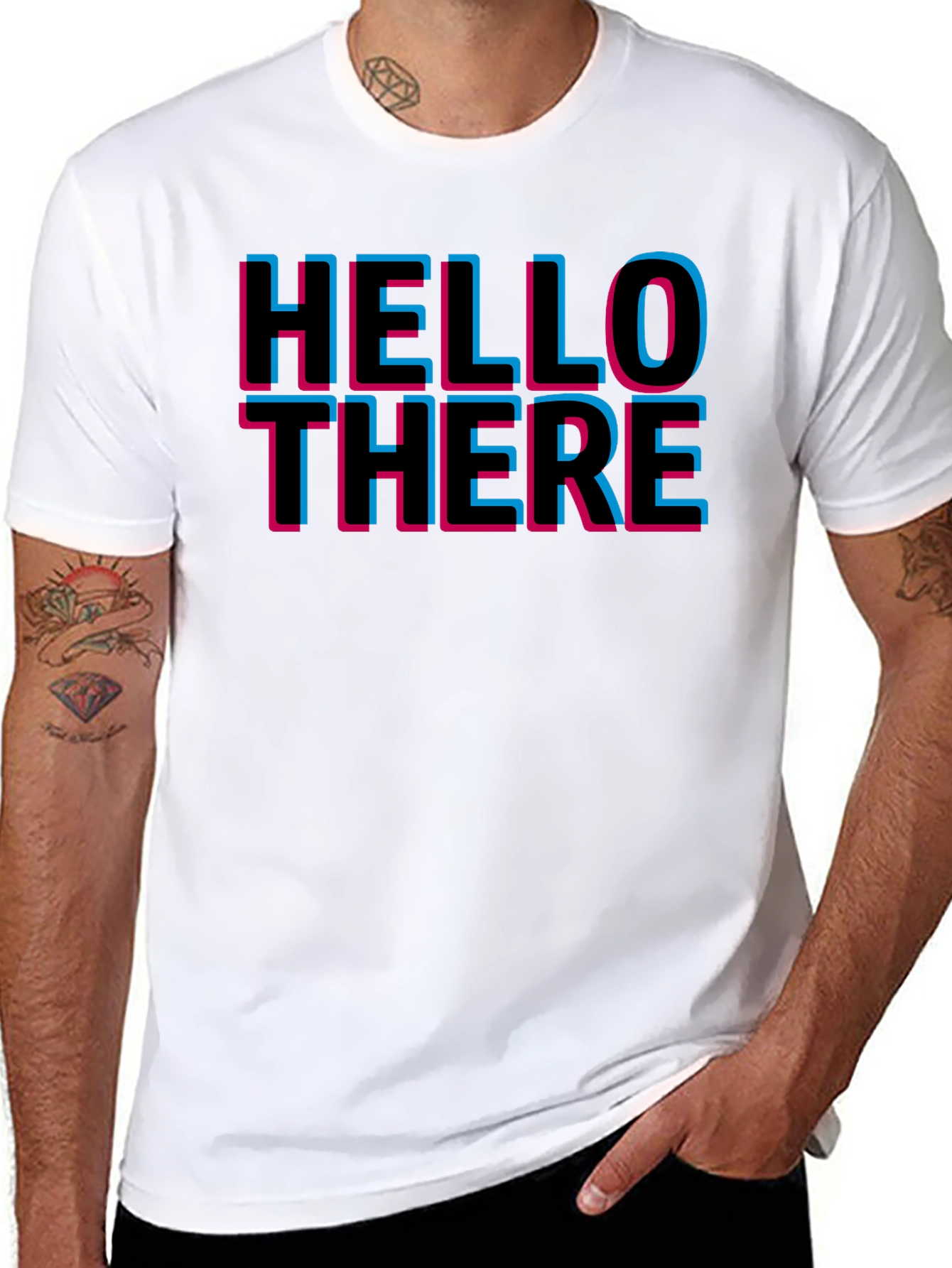 Hello There Graphic Print Black T-Shirt