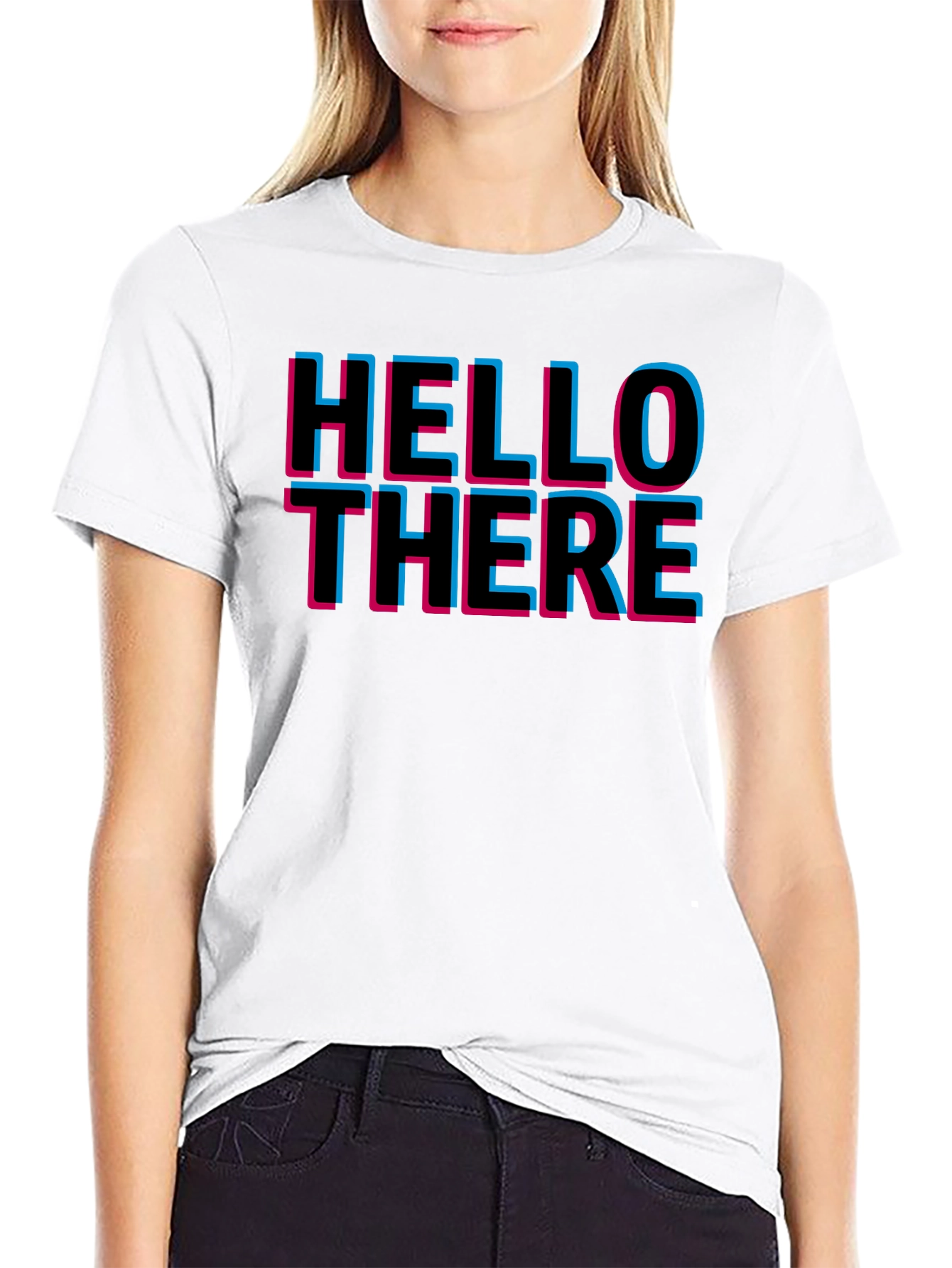 Hello There Graphic Print Black T-Shirt