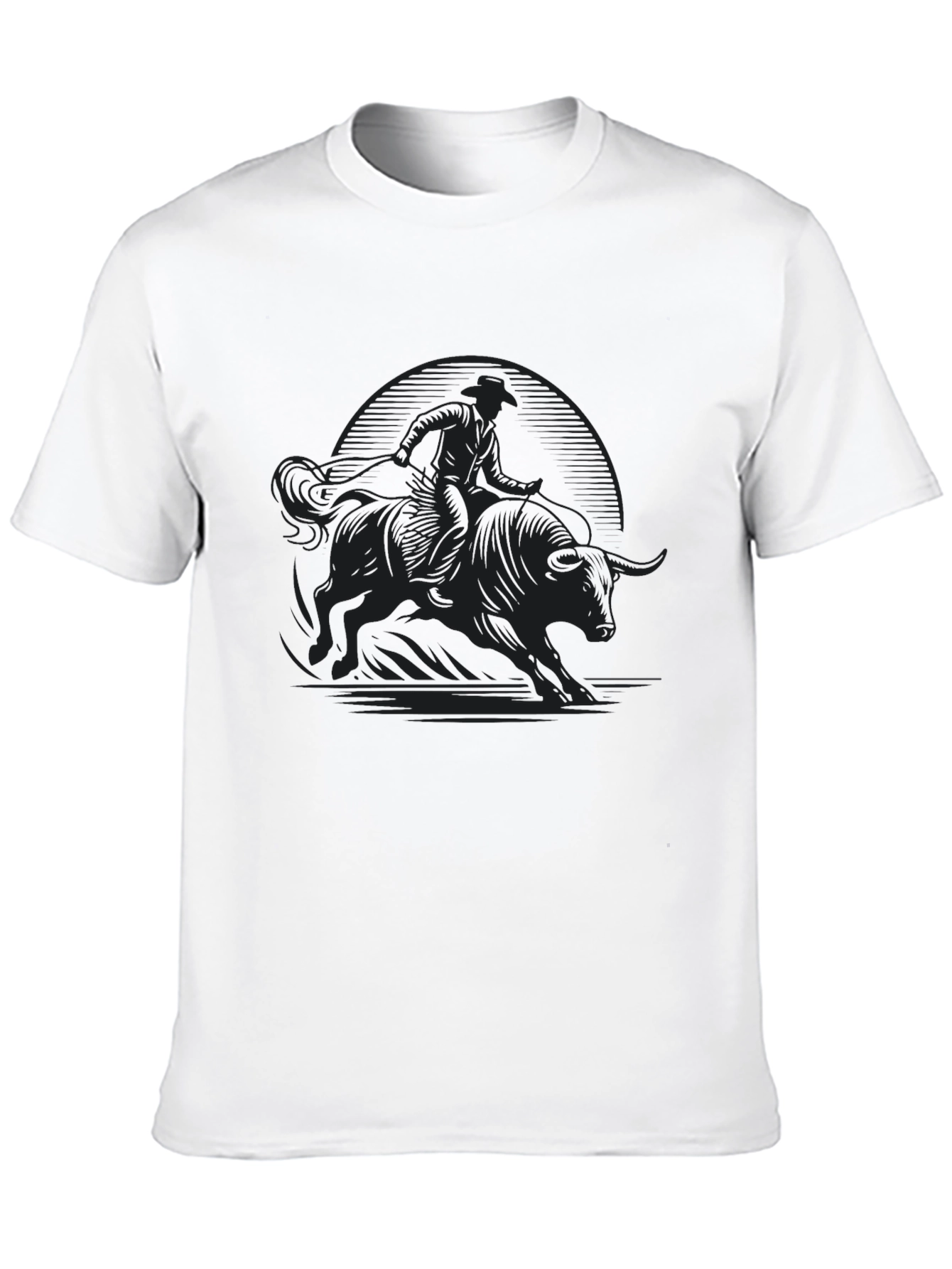 Bull Rider Graphic Tee - Bold Black T-Shirt