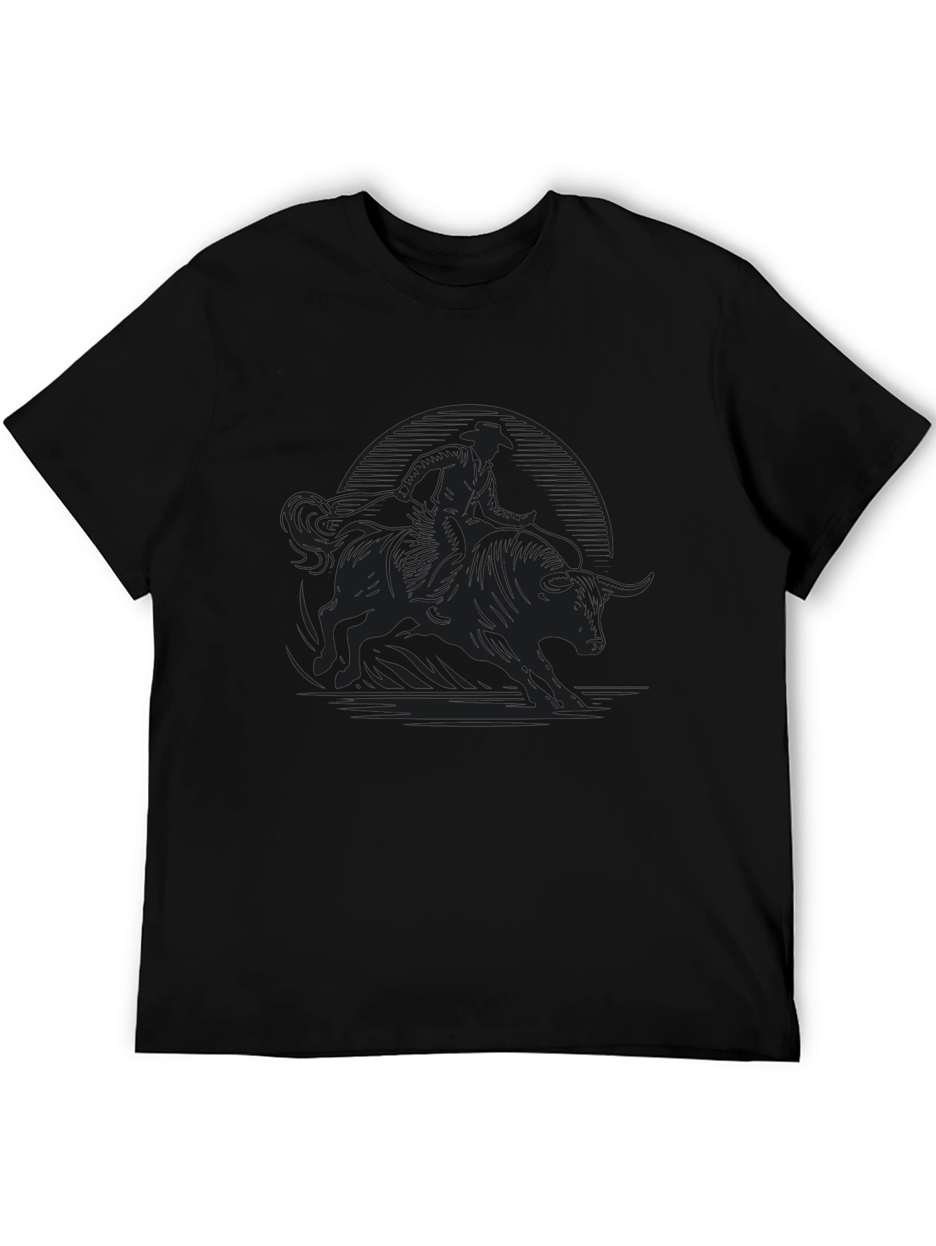 Bull Rider Graphic Tee - Bold Black T-Shirt